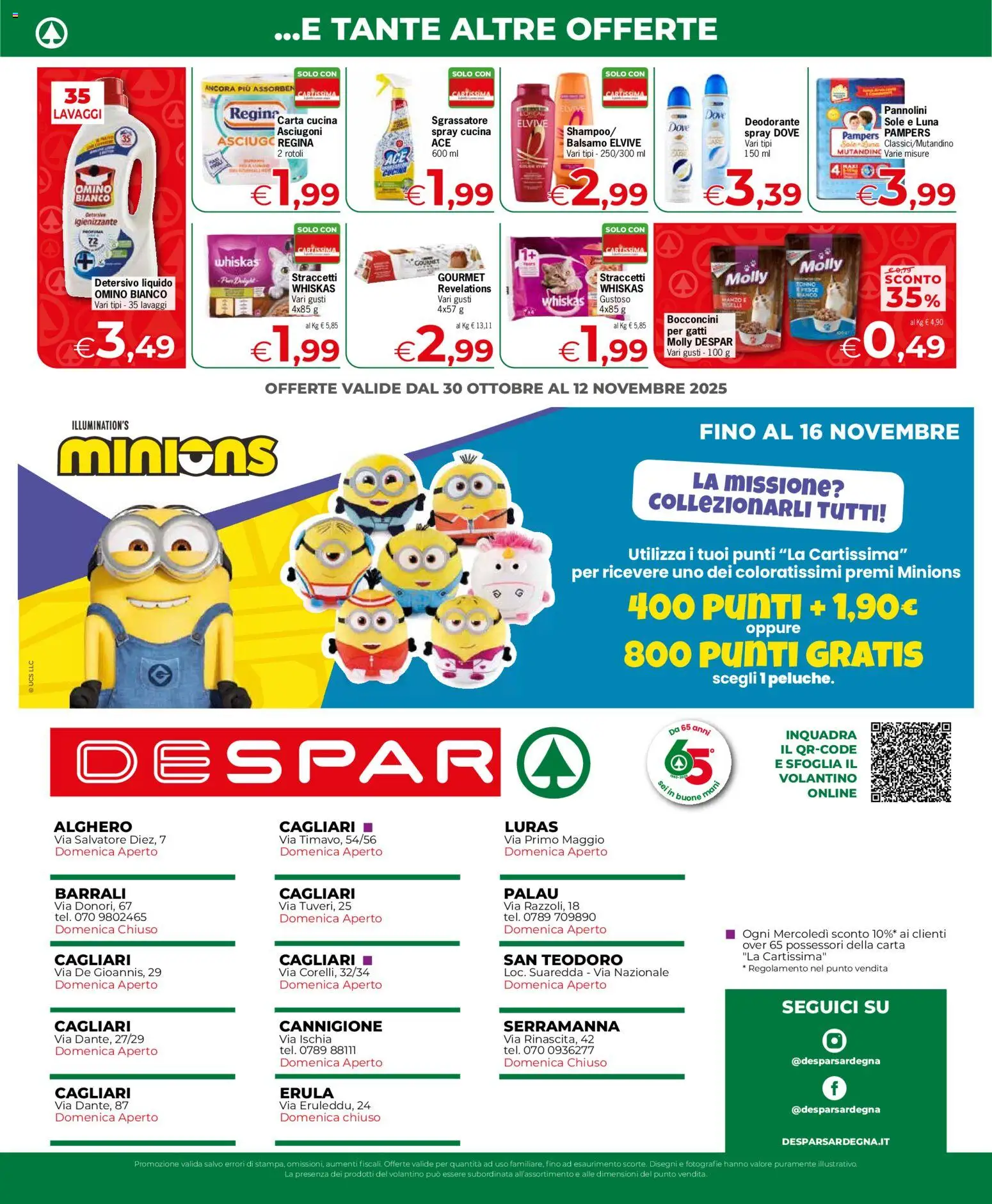 Volantino Despar del 30.10.2025 | Pagina: 4 | Prodotti: Pannolini, Deodorante, Sgrassatore, Tonno