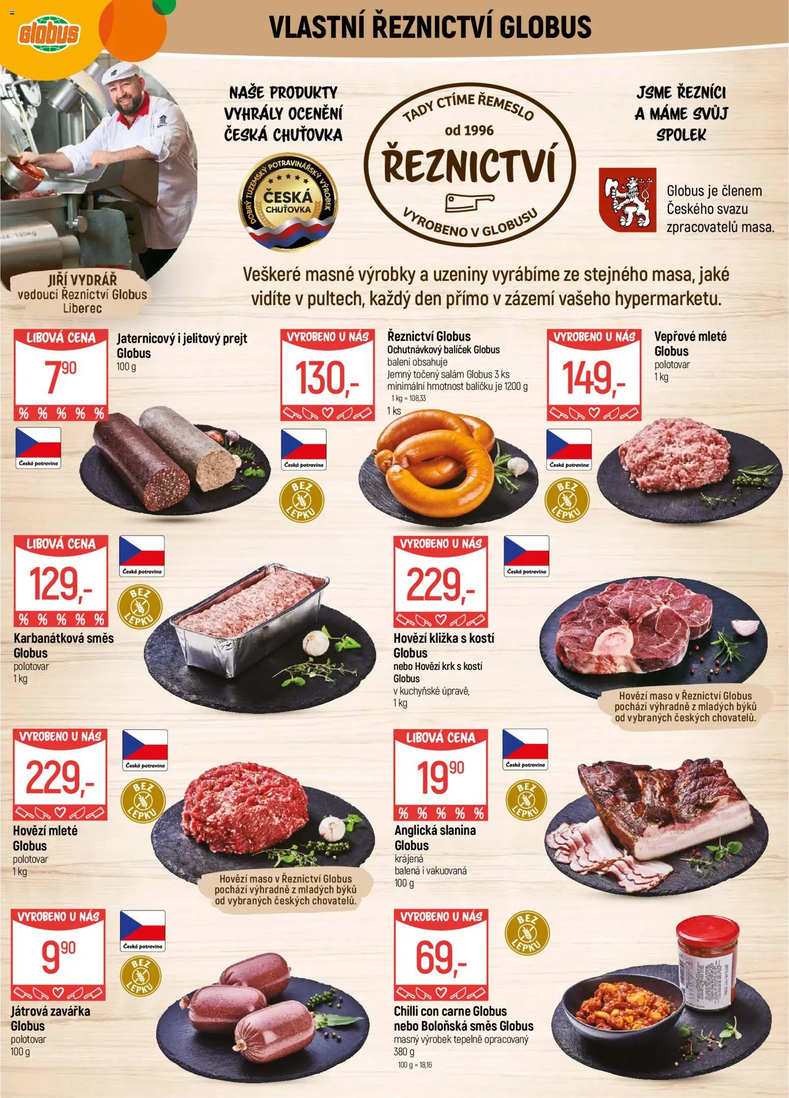 Globus leták - Liberec od 02.01.2026 | Strana: 5 | Produkty: Globus, Hovězí kližka, Uzeniny, Slanina