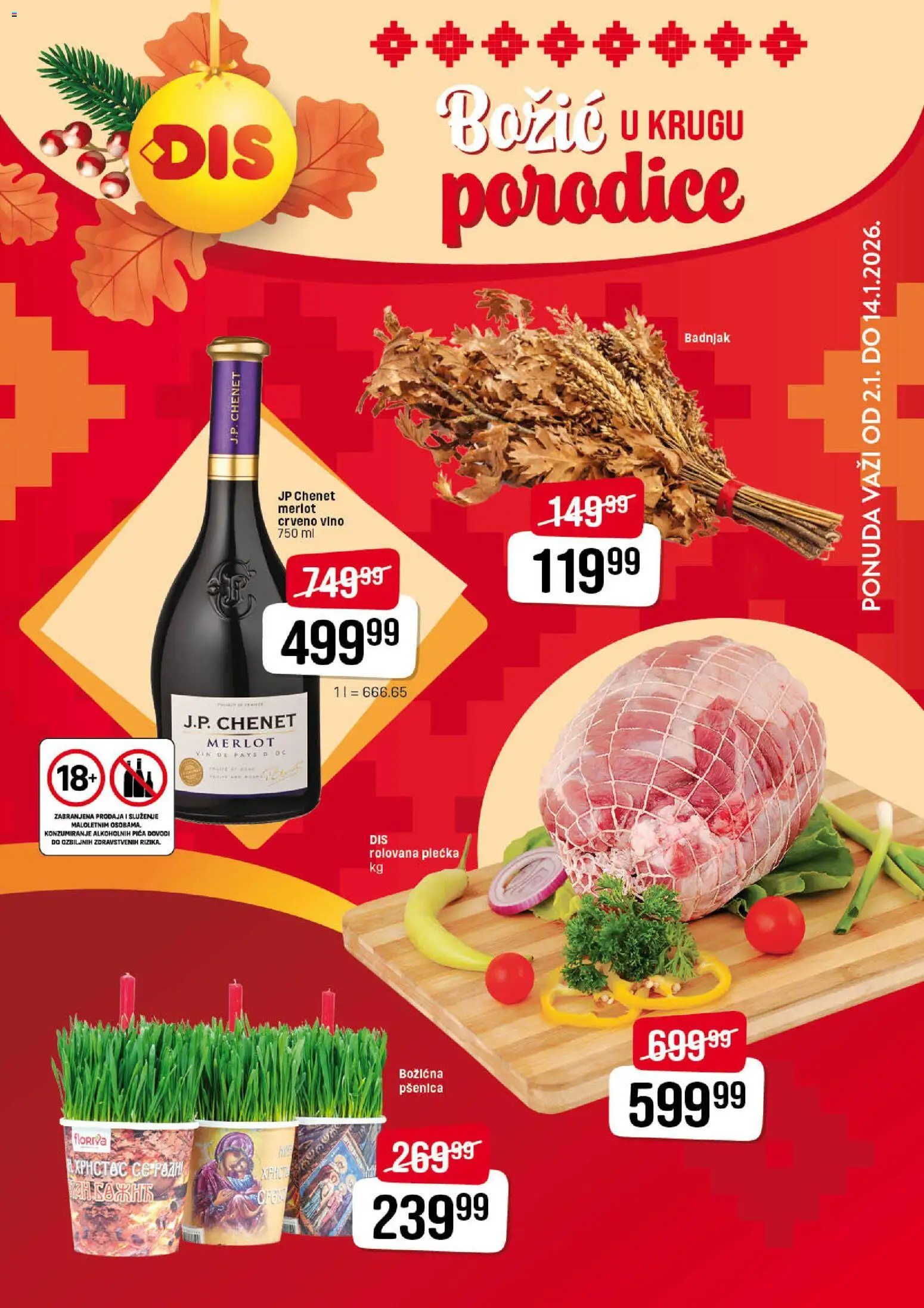 DIS katalog - važi od 02.01.2026 | Strana: 1 | Proizvode: Crveno vino, Pica, Vino
