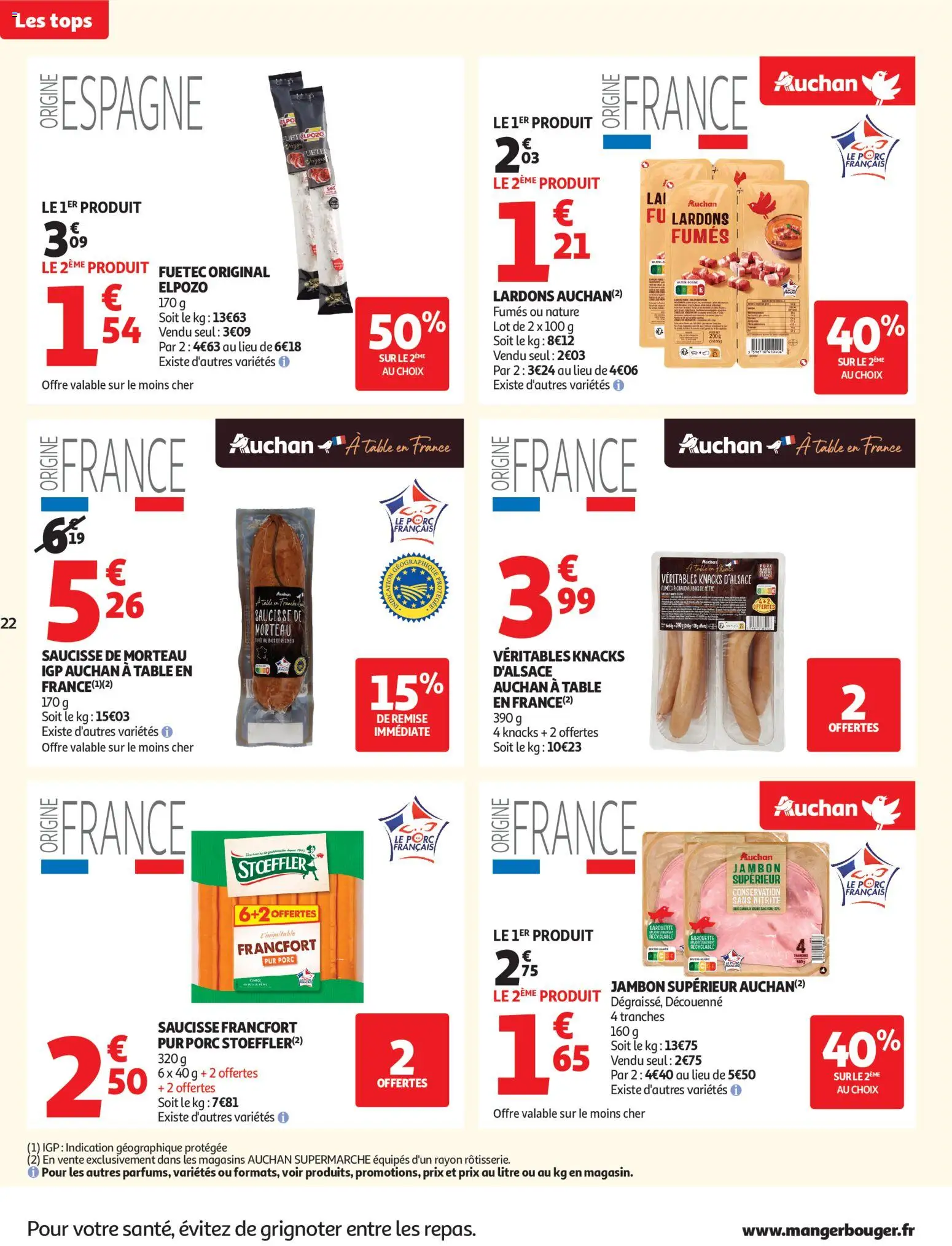 {H1} | Page: 22 | Produits: Table, Jambon, Saucisse, Porc