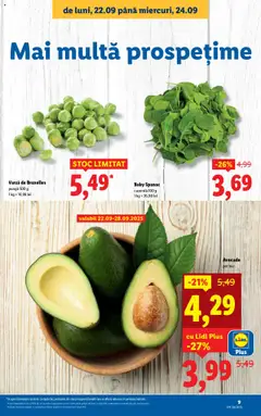 Noul catalog Lidl – valabil de la 22.09.2025 | Pagină: 9 | Produse: Varză, Pungă, Avocado