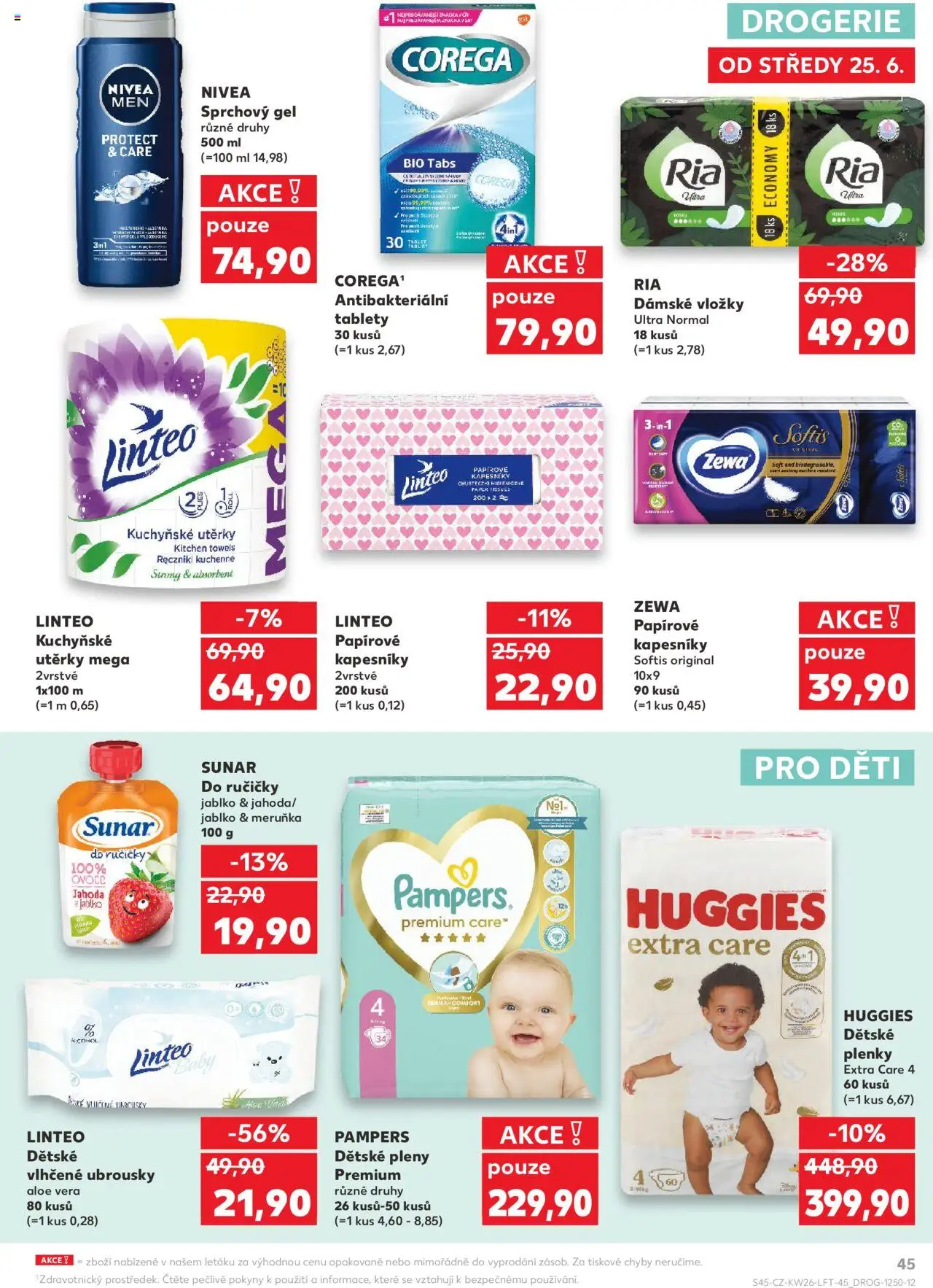Kaufland leták od 25.06.2025 | Strana: 45 | Produkty: Ovoce, Pampers, Zewa, Prut