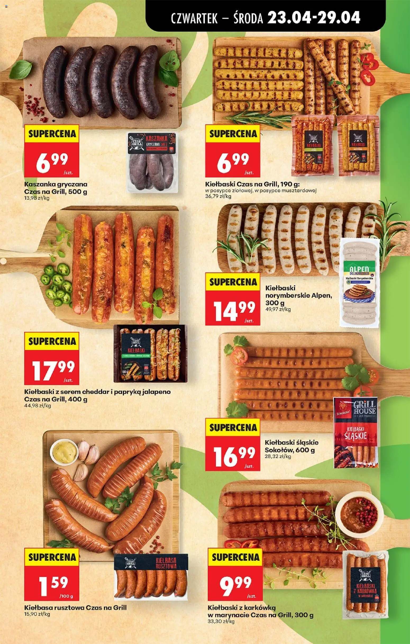Biedronka gazetka od czwartku od 23.04.2026 | Strona: 49 | Produkty: Kiełbasa, Karkówka, Grill, Kiełbaski