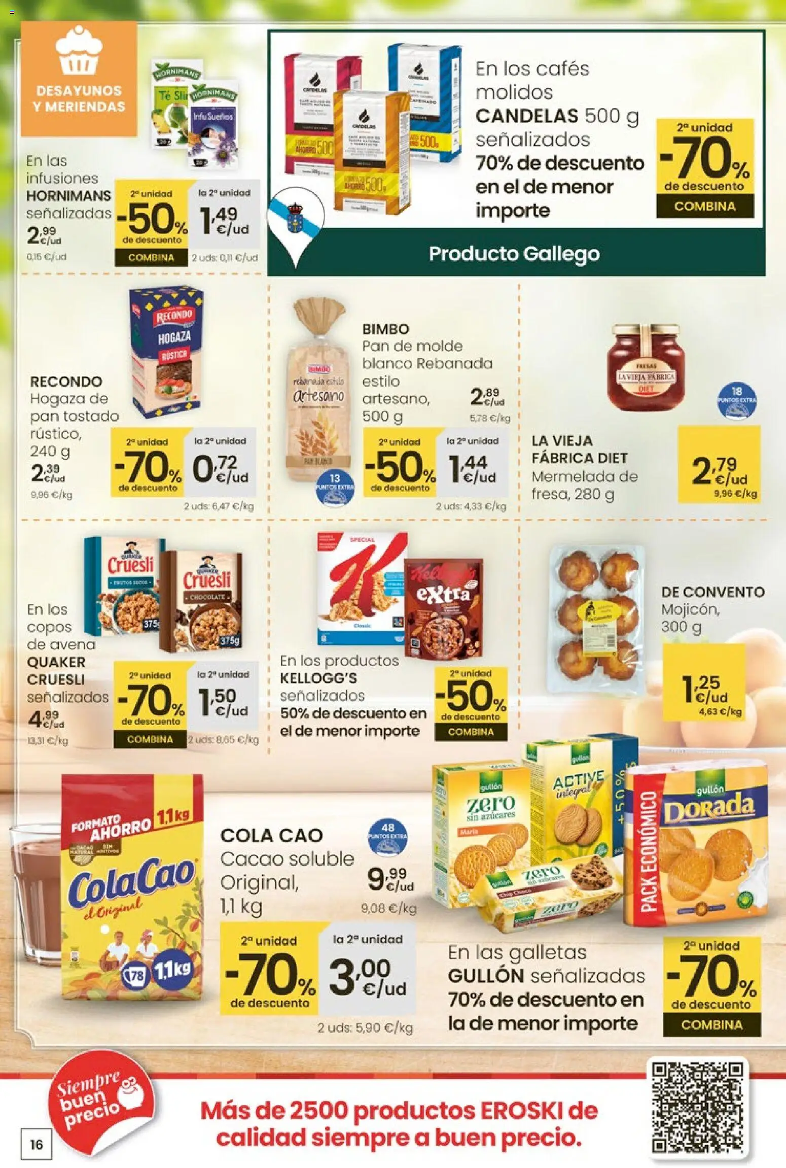 Eroski Quieres ahorrar conmigo │ válido desde el 26.03.2026 | Página: 16 | Productos: Pan, Fresas, Copos, Φρυγανιές σικάλεως