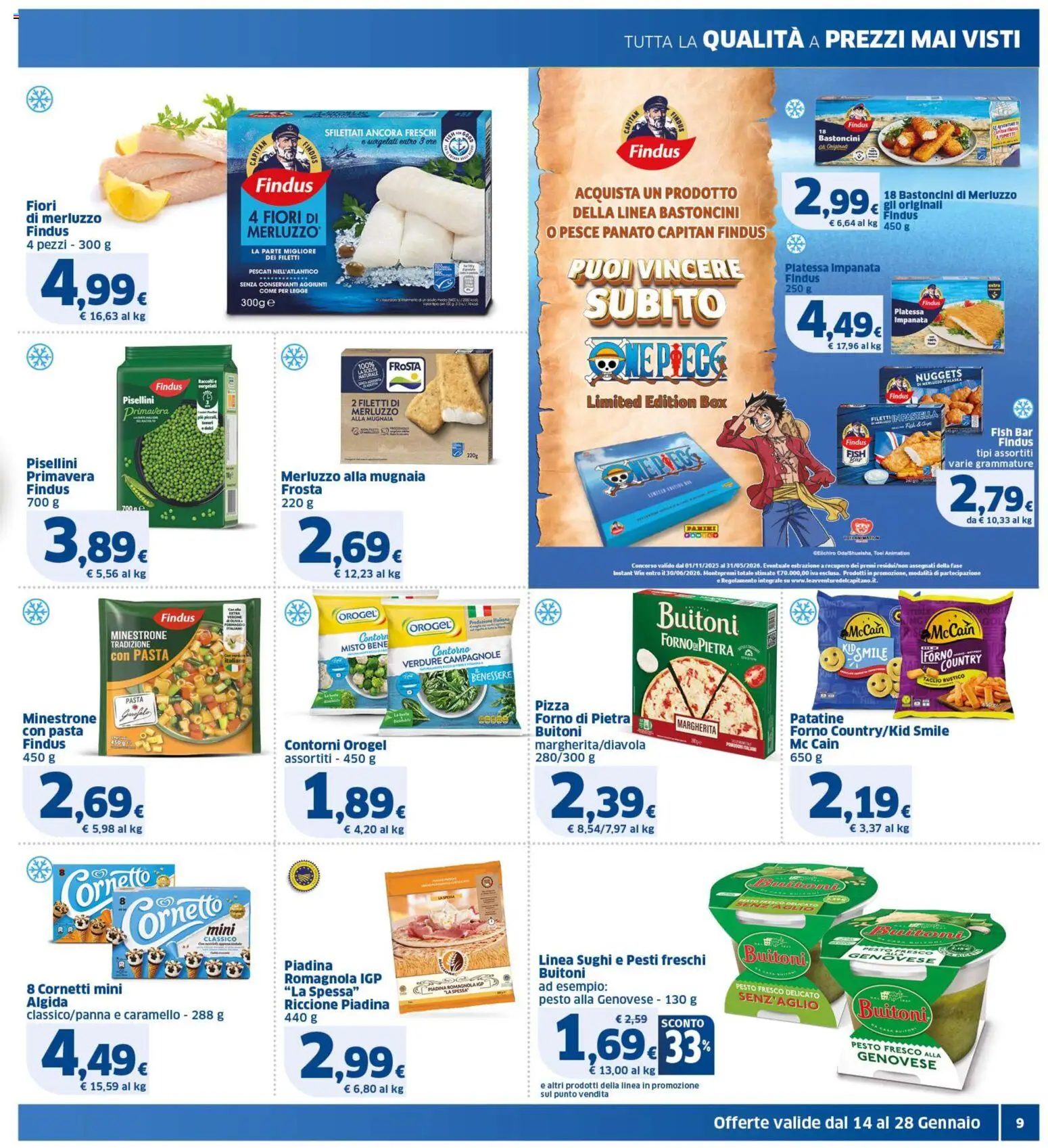 Volantino SIGMA del 14.01.2026 | Pagina: 9 | Prodotti: Merluzzo, Patatine, Nuggets, Pesto