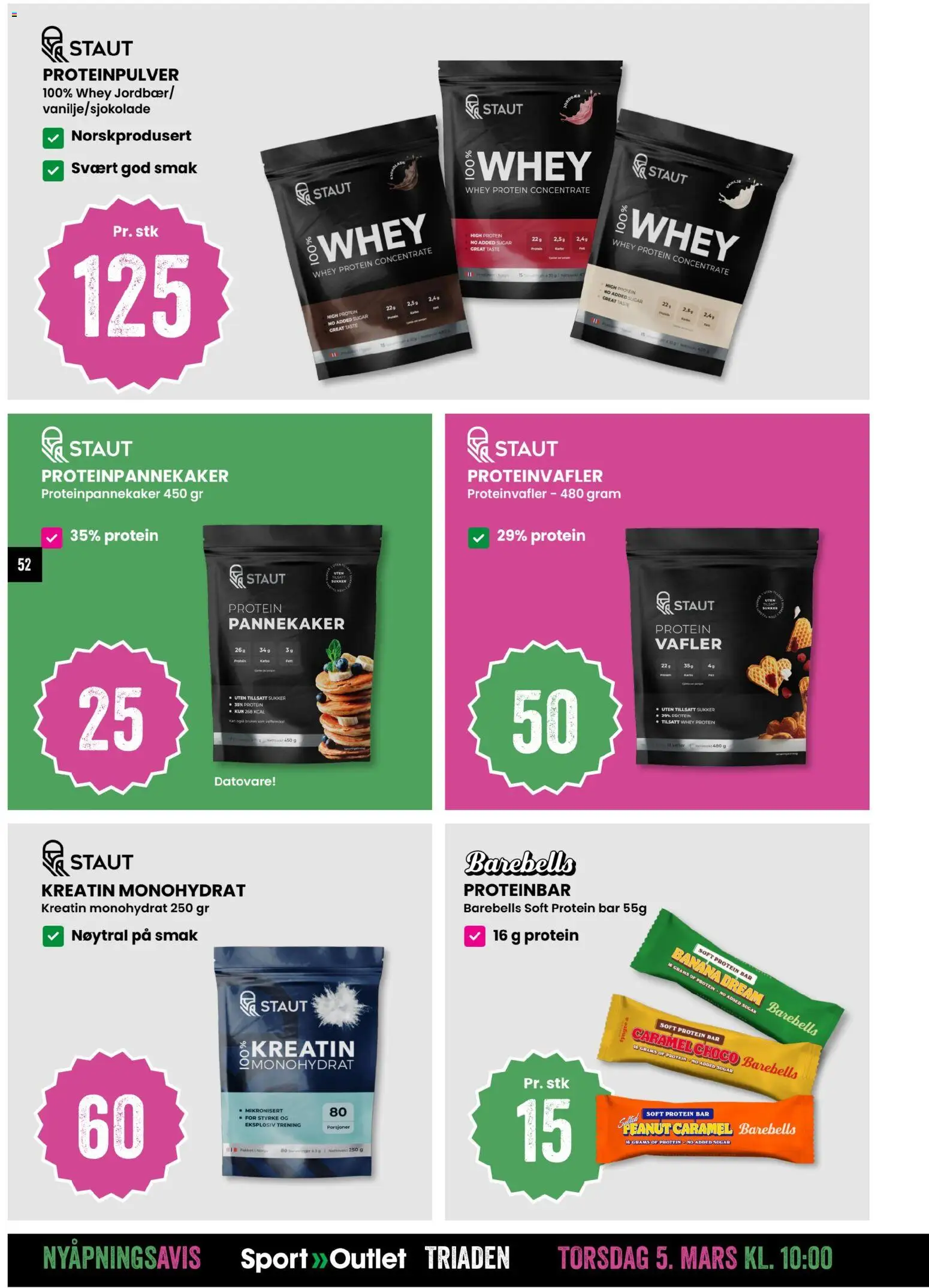 {H1} | Side: 52 | Produkter: Оббивка дверей, Sukker, Крахмал, Stylingspray