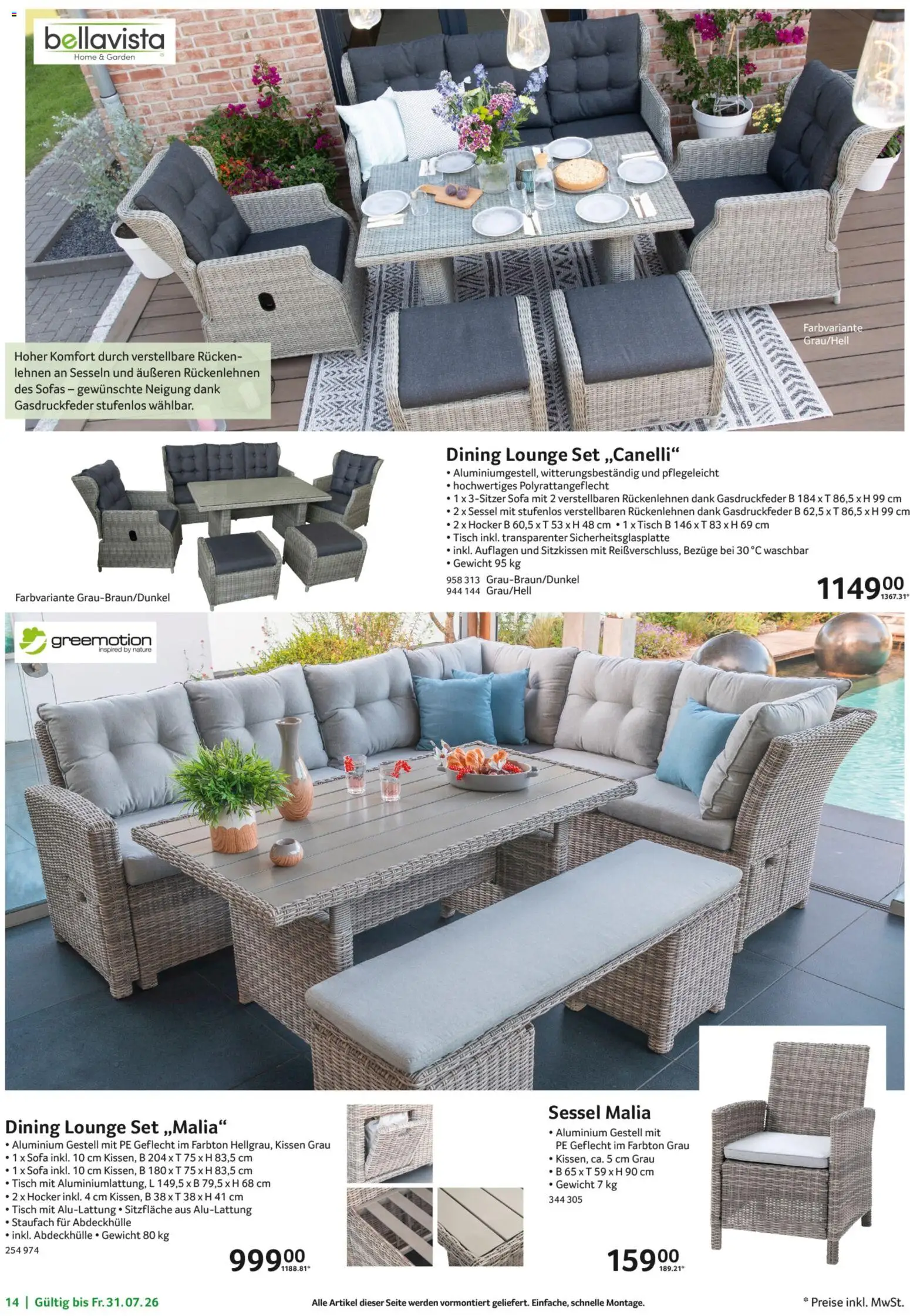Selgros Garten Exklusiv – gültig ab 19.07.2026 | Seite: 14 | Produkte: Gewicht, Hocker, Sofa, Sessel