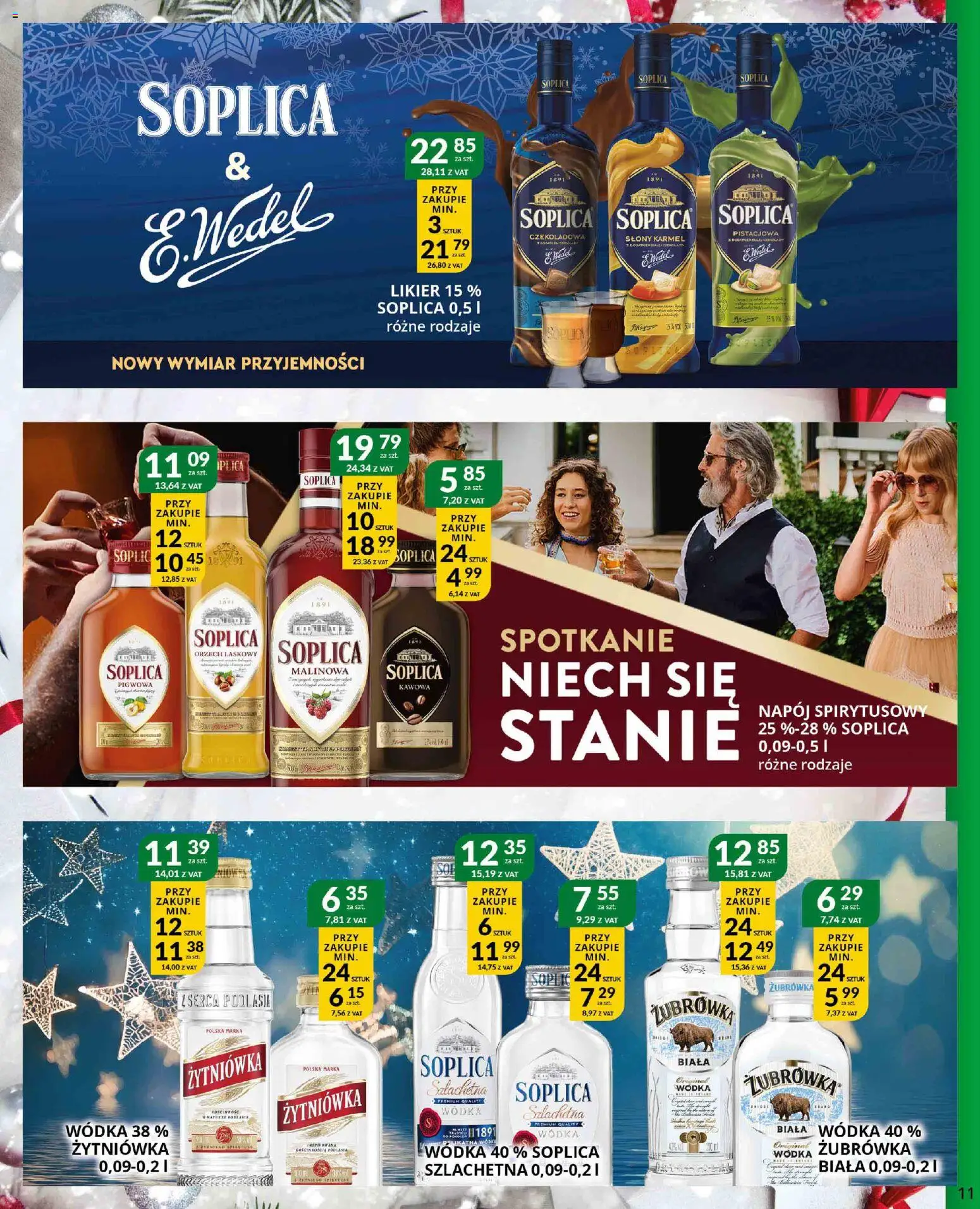 Eurocash Gazetka - Katalog Alkoholowy od 01.12.2025 | Strona: 11 | Produkty: Czekoladowa, Soplica wódka, Żubrówka, Wódka
