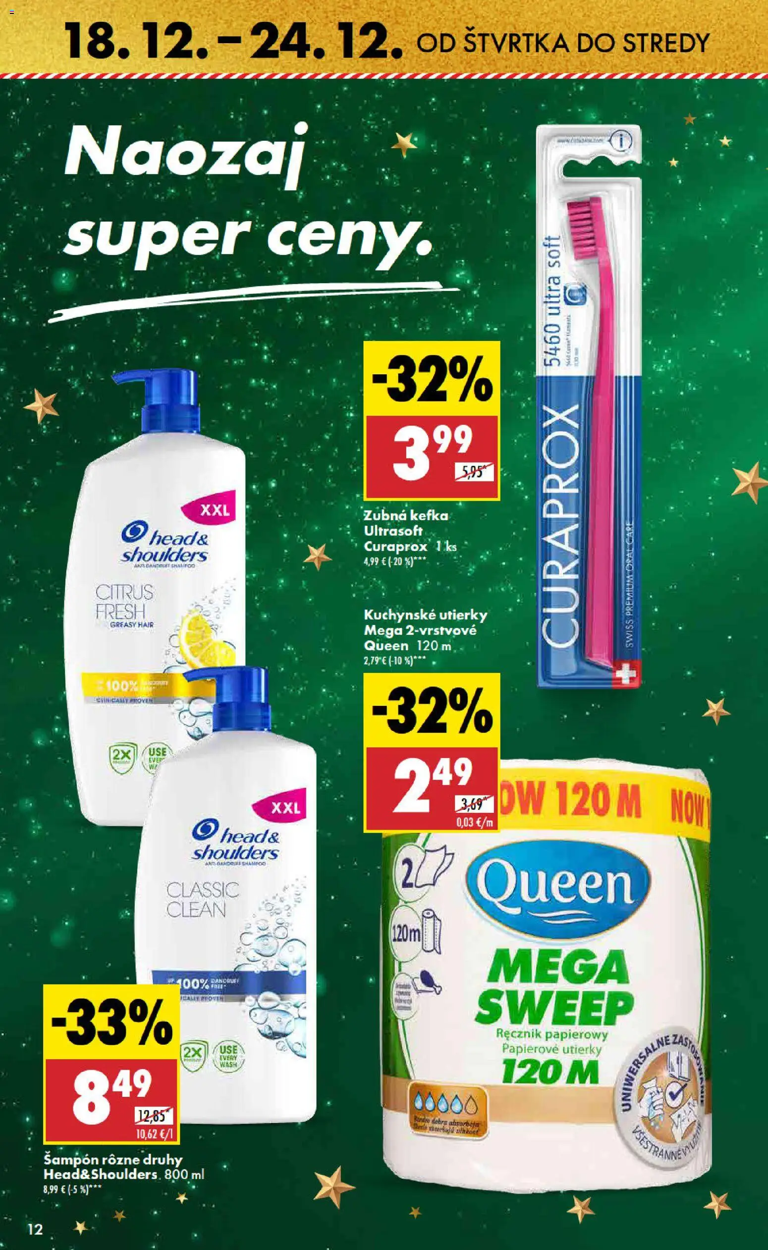 Nové Biedronka akcie – leták je platný od 18.12.2025 | Strana: 12 | Produkty: Zubná kefka, Šampón, Curaprox