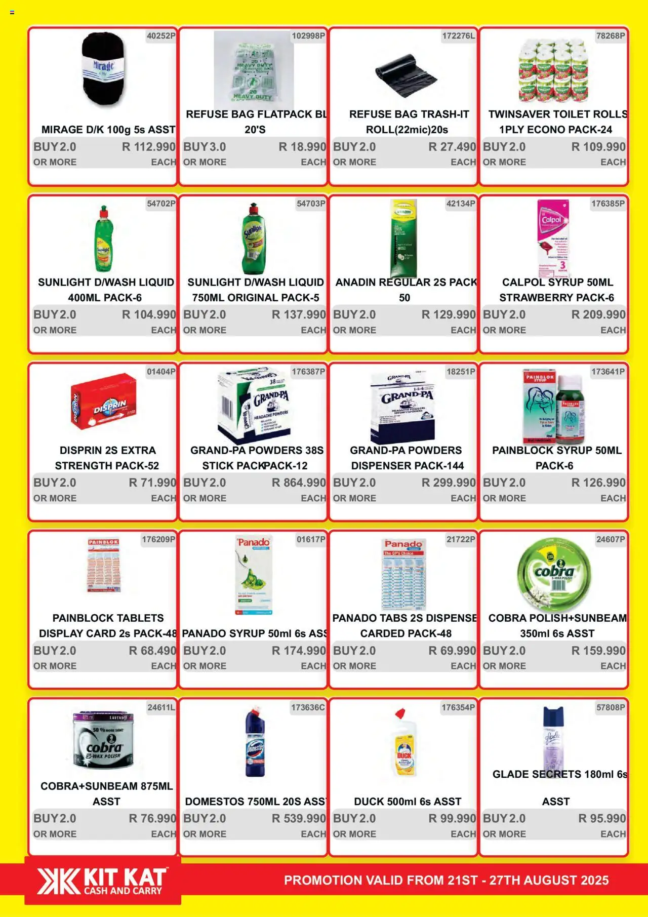 KIT KAT Cash & Carry Weekly Traders Special │ valid from 21.08.2025 | Page: 14 | Products: Bag, Toilet, Syrup