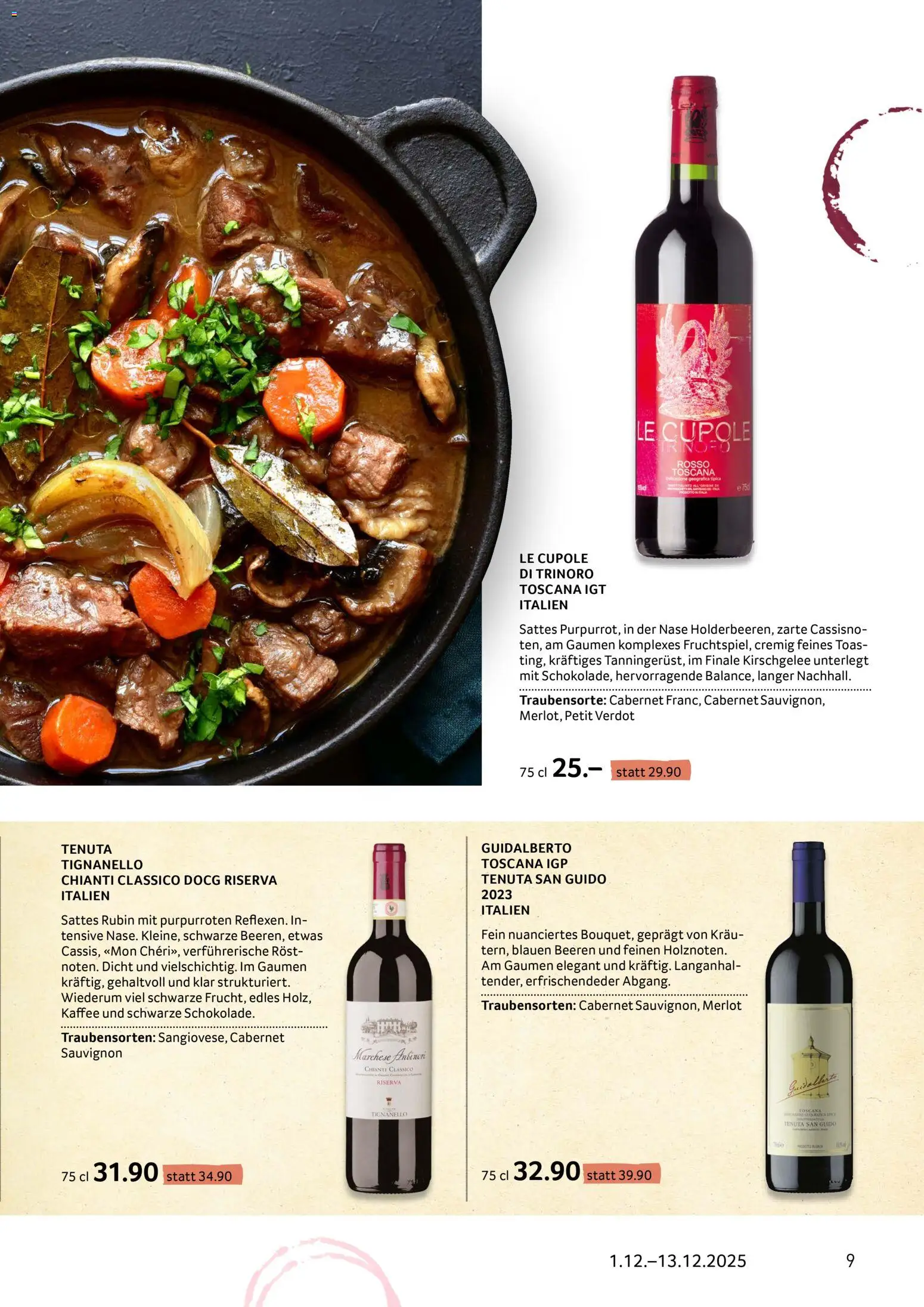 Prodega Aktionen Enoteca – gültig ab 01.12.2025 | Seite: 9 | Produkte: Merlot, Kaffee, Schokolade
