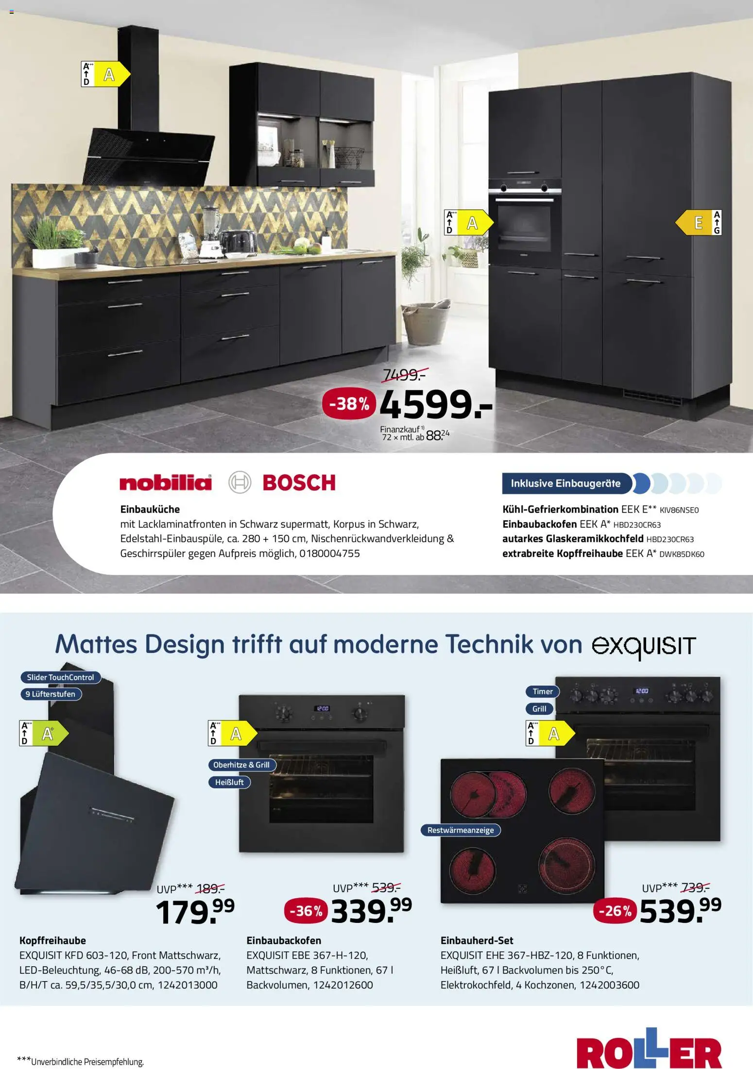 Roller Deine Küche 2026 – gültig ab 19.03.2026 | Seite: 23 | Produkte: Geschirrspüler, Einbauküche, Grill, Kühlgefrierkombination