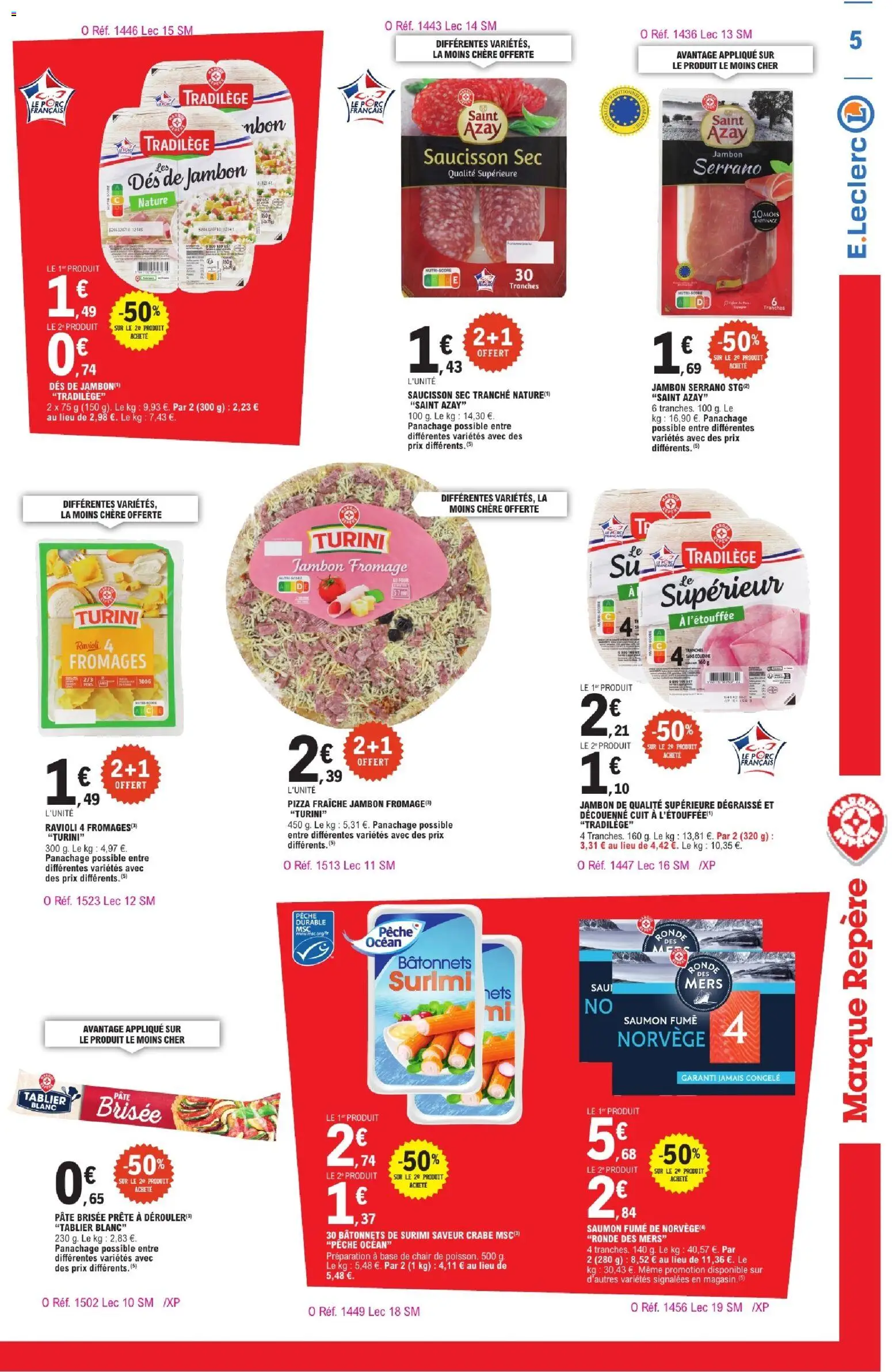 {H1} | Page: 5 | Produits: Base, Pâte brisée, Jambon serrano, Saumon