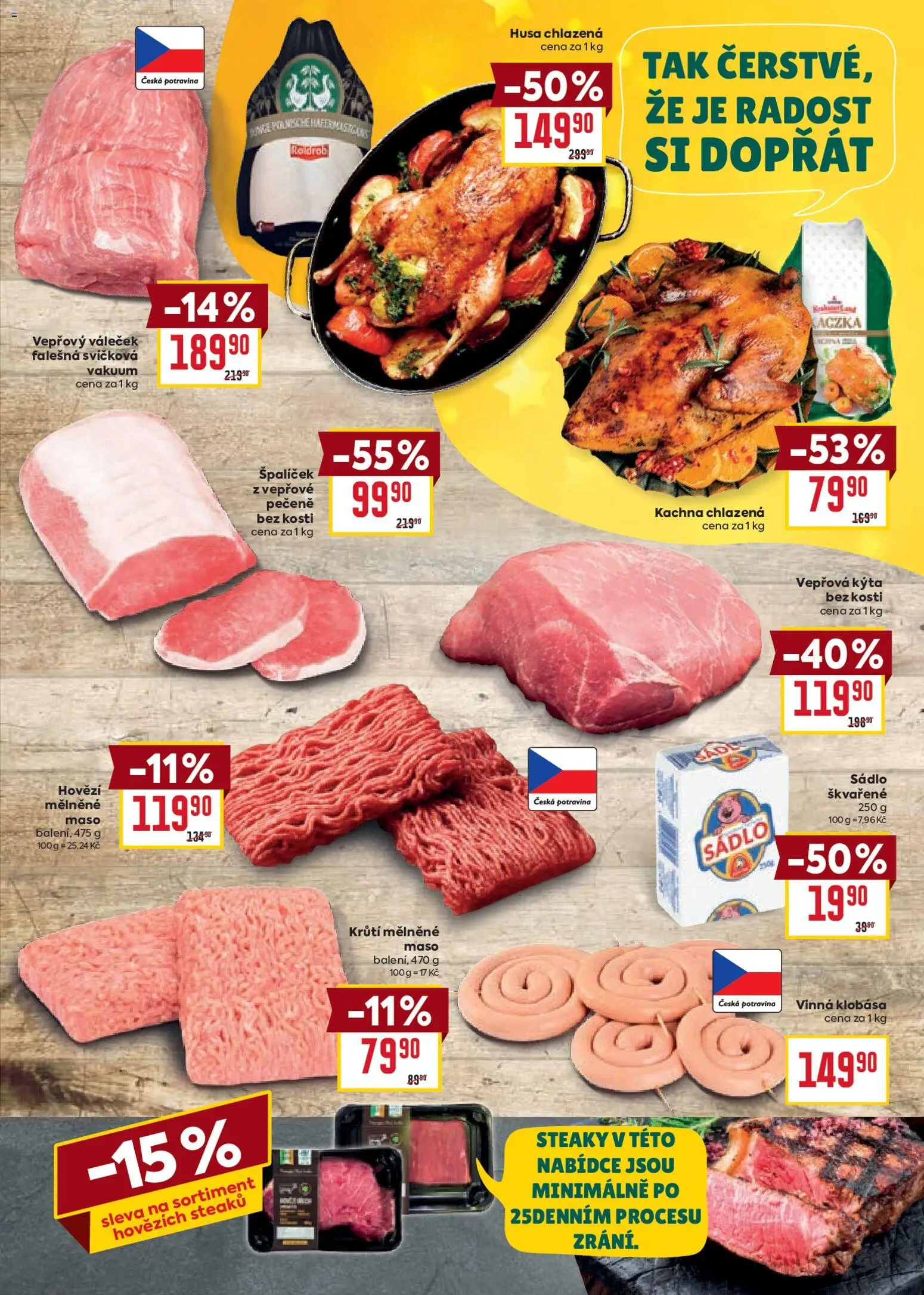 Billa Velký leták od 12.11.2025 | Strana: 7 | Produkty: Husa chlazená, Klobása, Vepřová Kýta, Kýta