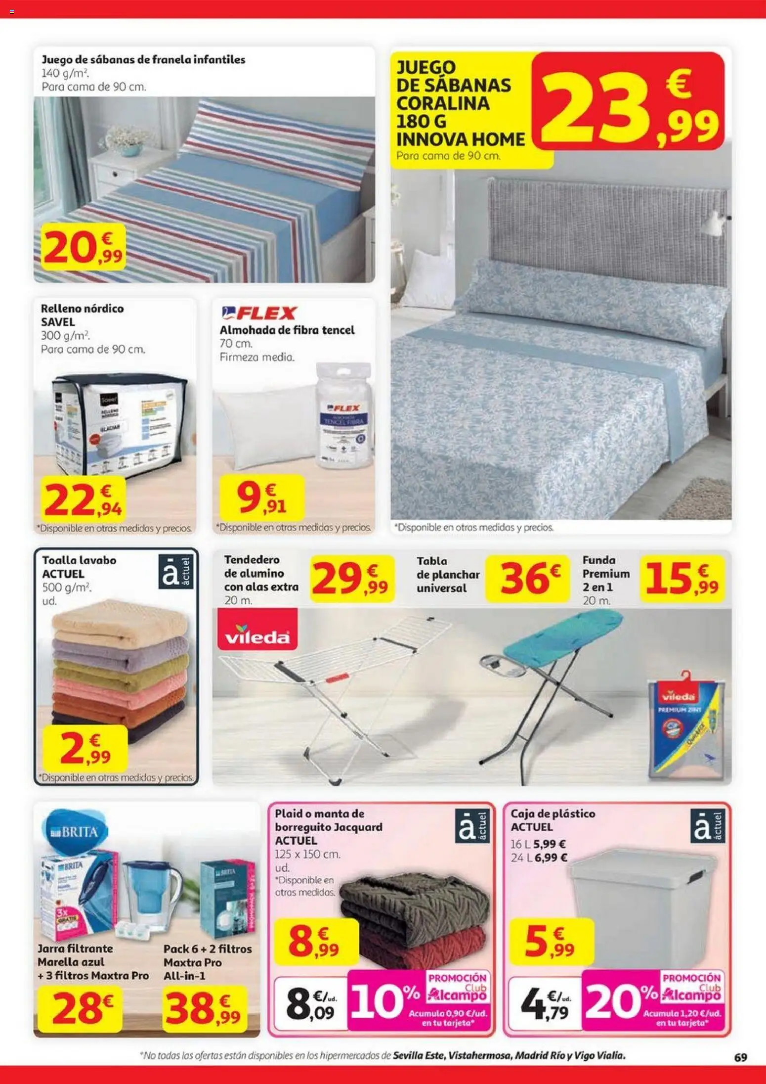 Alcampo - HG Madrid Unificado  │ válido desde el 23.10.2025 | Página: 69 | Productos: Juego de sábanas, Tendedero, Funda, Lavabo