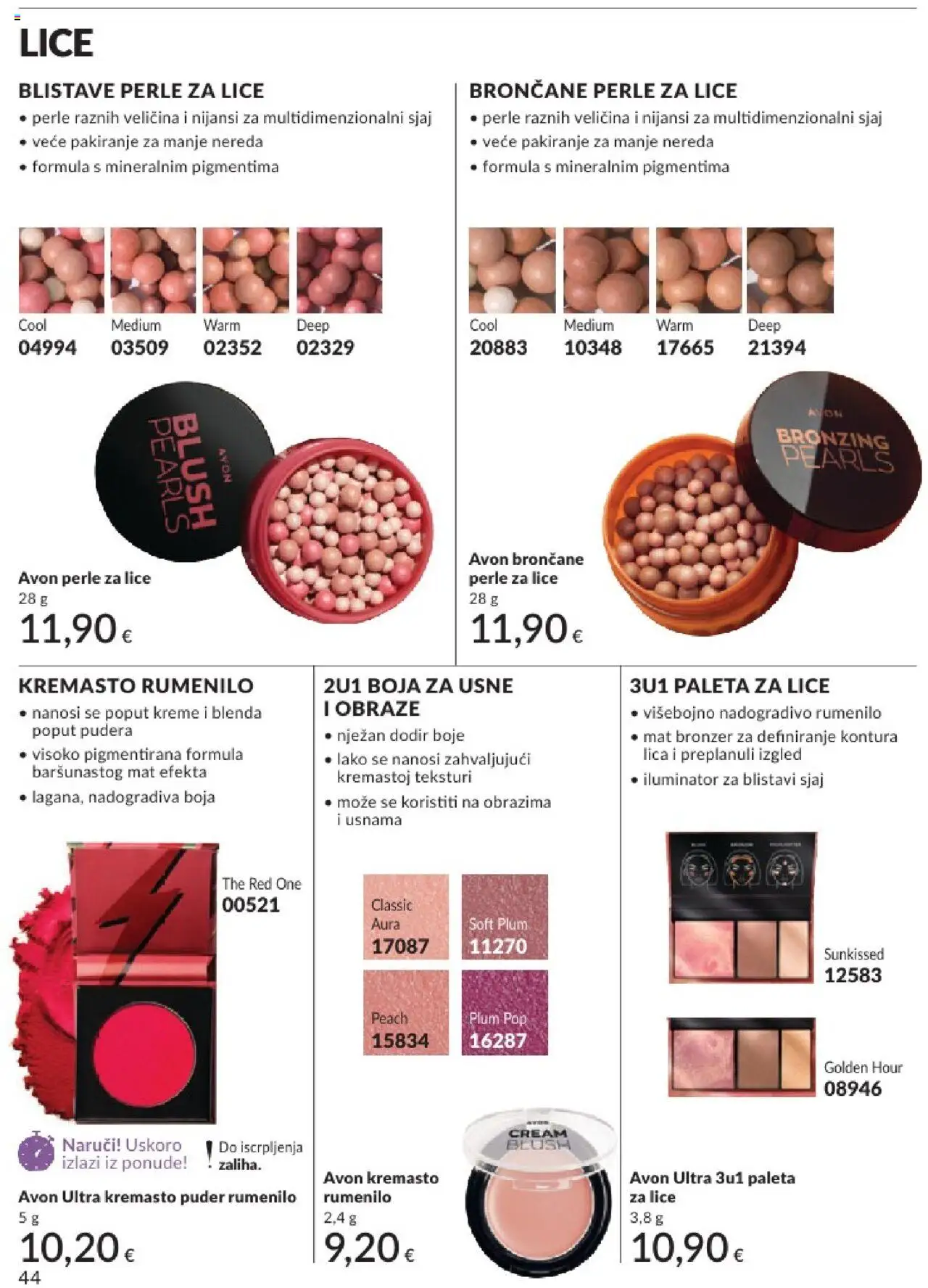 Avon katalog | vrijedi od 31.05.2025 | Stranica: 44 | Proizvodi: Paleta, Puder, Iluminator, Rumenilo