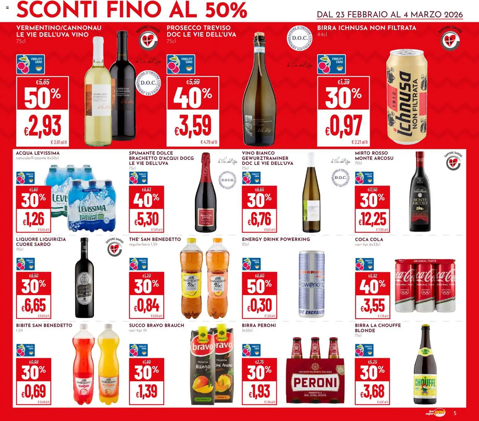 Volantino Pan del 23.02.2026 | Pagina: 5 | Prodotti: Succo, Acqua, Mango, Vino bianco