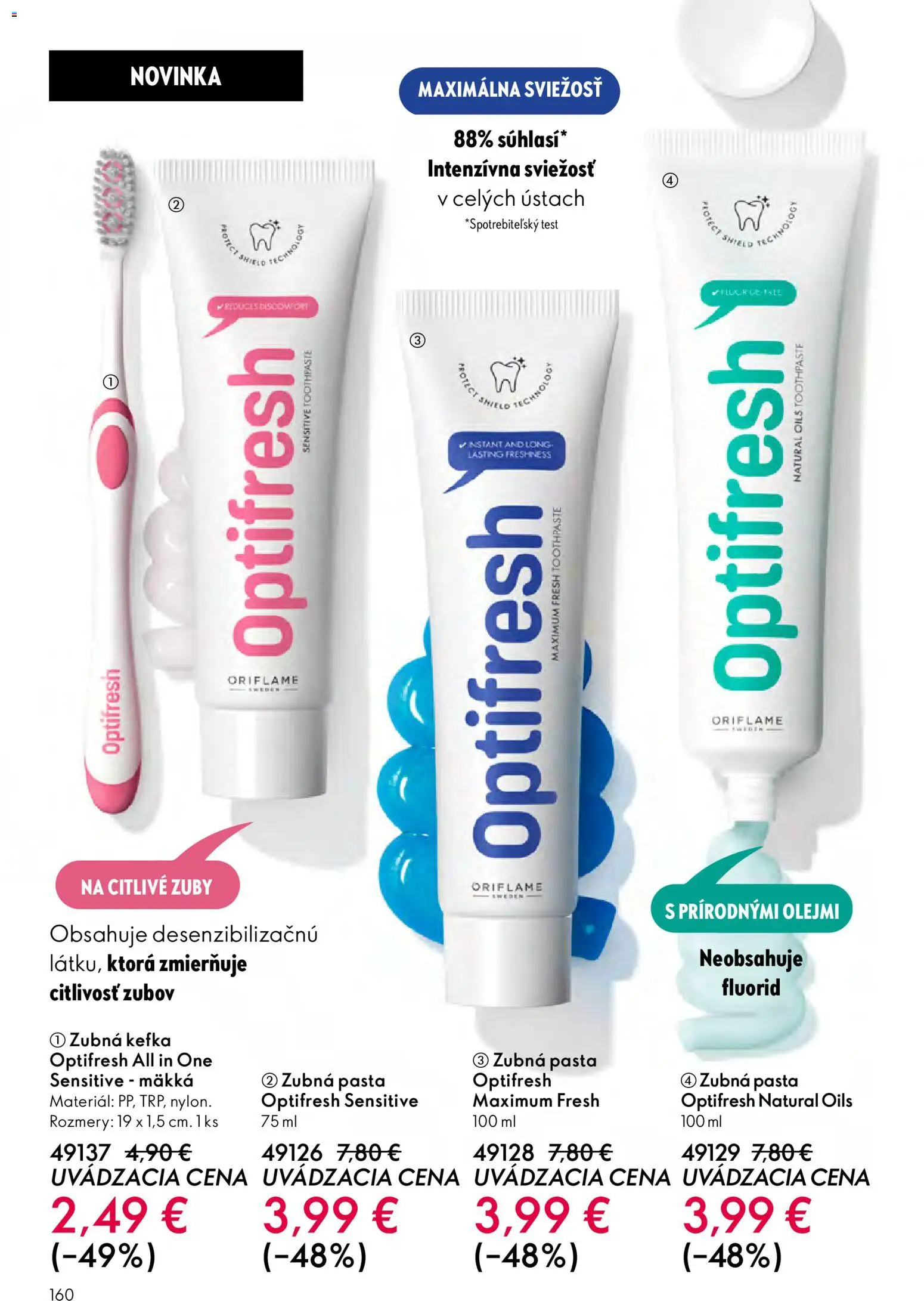 Nové Oriflame akcie – leták je platný od 24.12.2025 | Strana: 160 | Produkty: Zubná kefka, Zubná pasta
