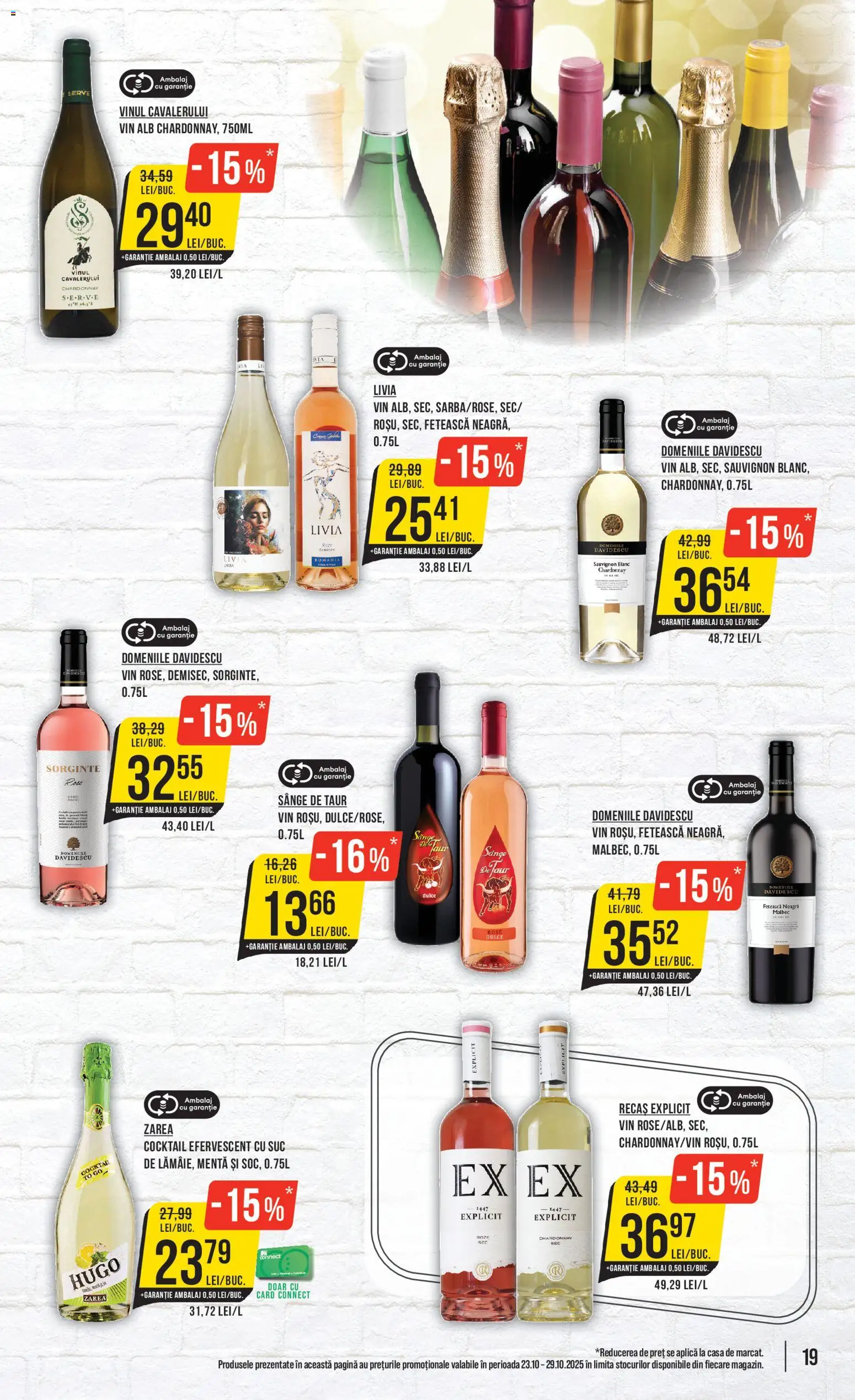 Noul catalog Mega Image – valabil de la 23.10.2025 | Pagină: 19 | Produse: Suc, Vin, Cocktail