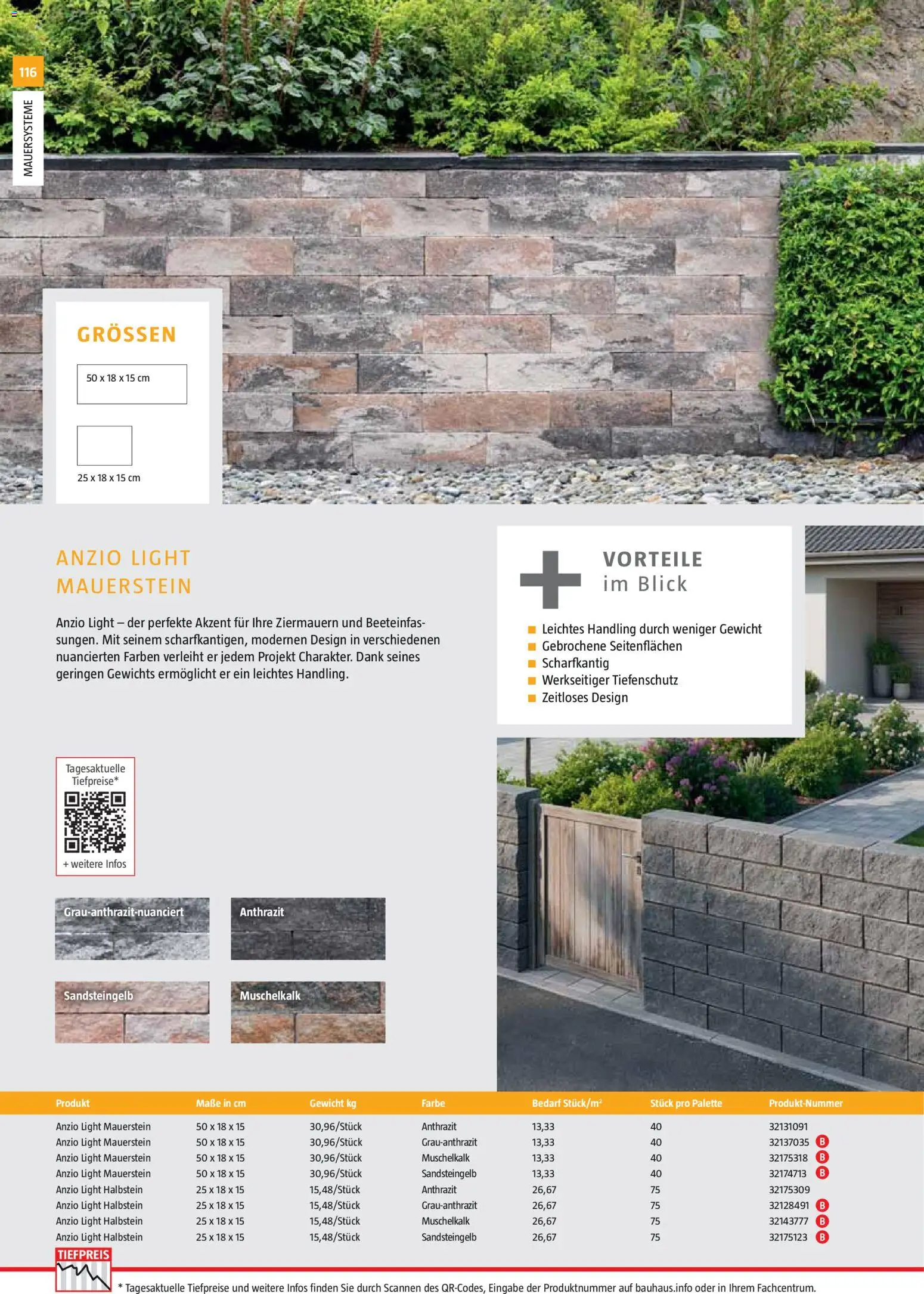 Bauhaus Gartenbaumaterialien 2026 – gültig ab 02.03.2026 | Seite: 116 | Produkte: Gewicht