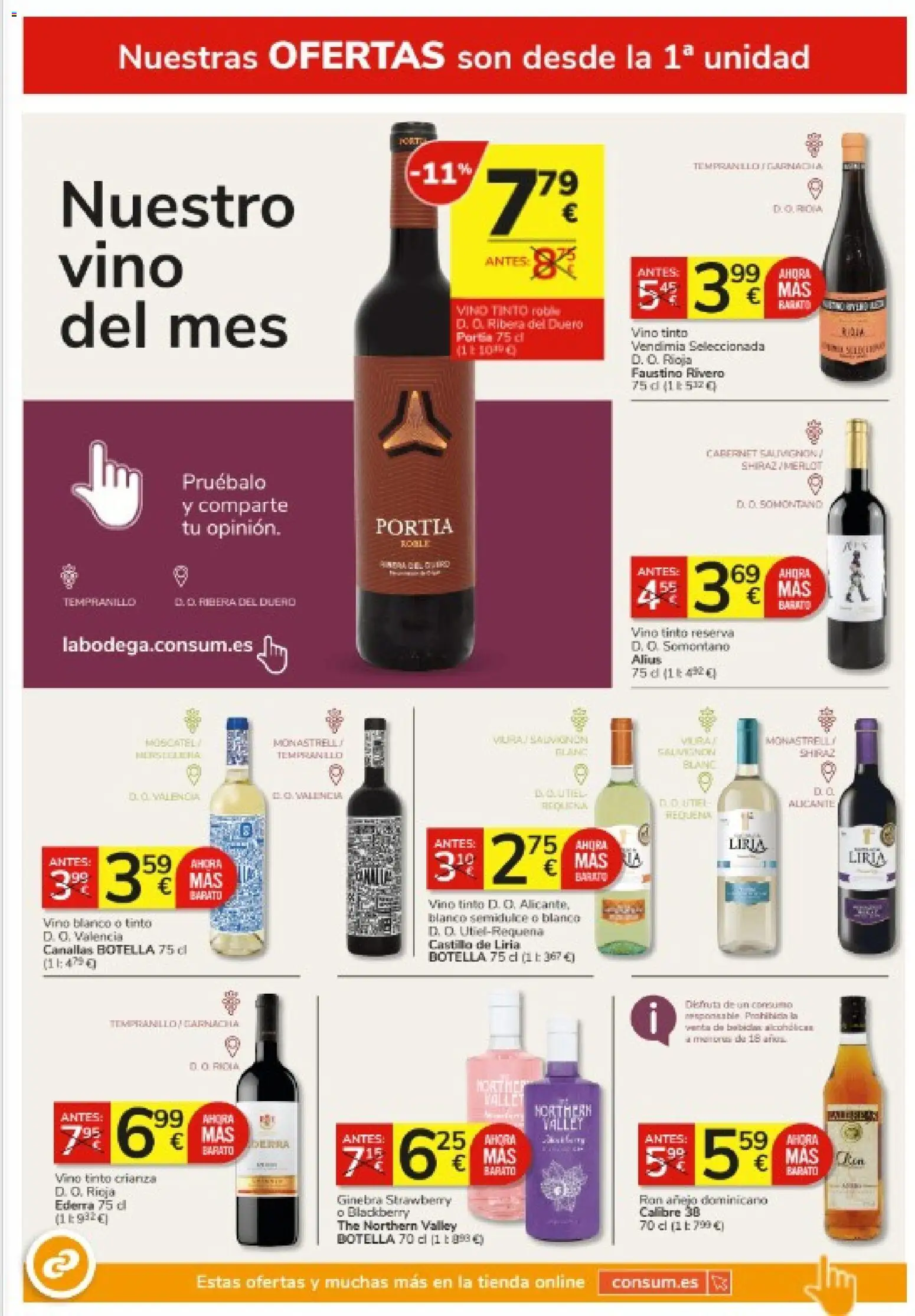 Consum folleto │ válido desde el 08.01.2026 | Página: 14 | Productos: Ron, Vino, Ginebra
