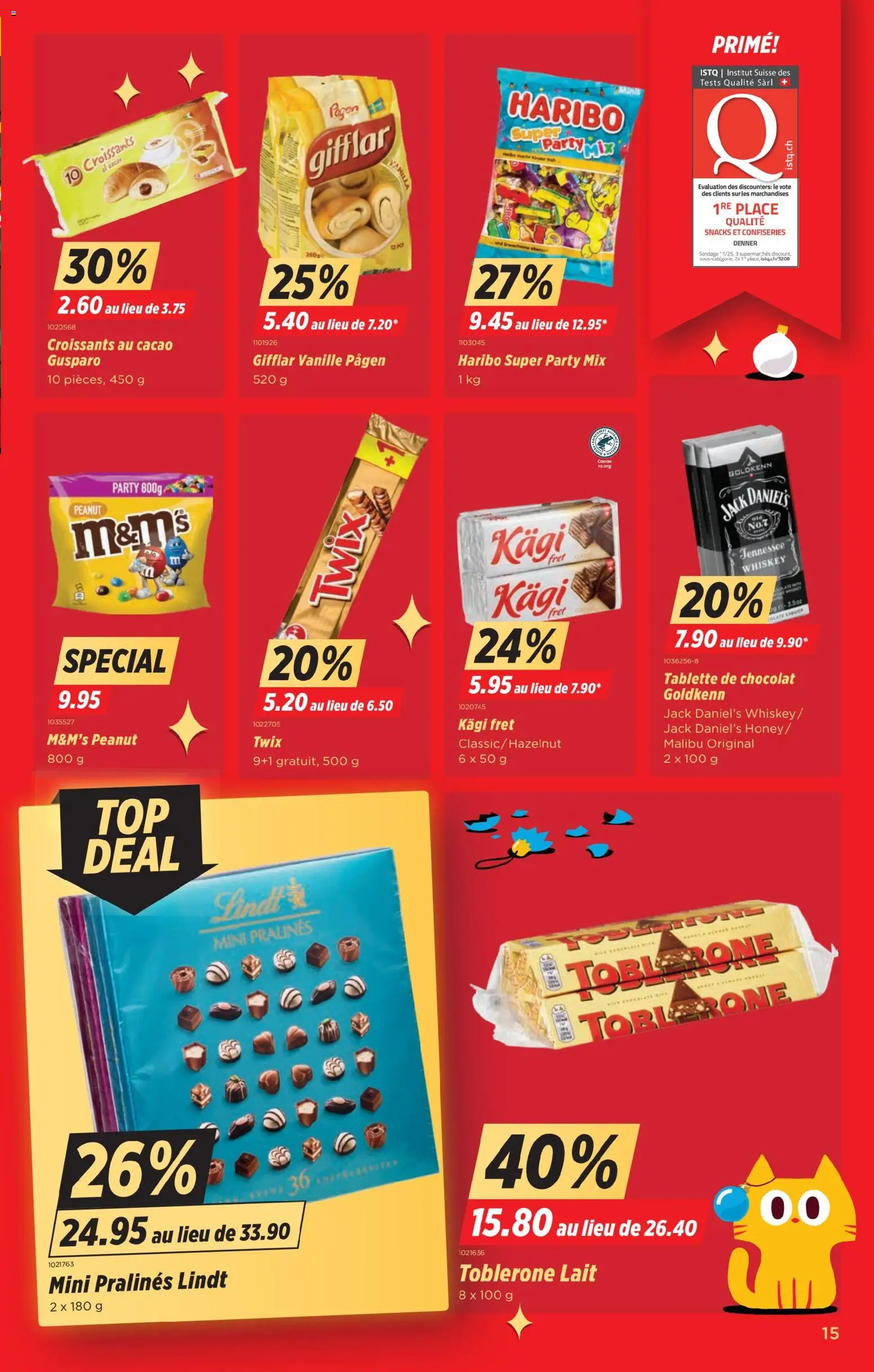 Denner Aktionen FR – gültig ab 25.11.2025 | Seite: 15 | Produkte: Twix, Whiskey, Tablette