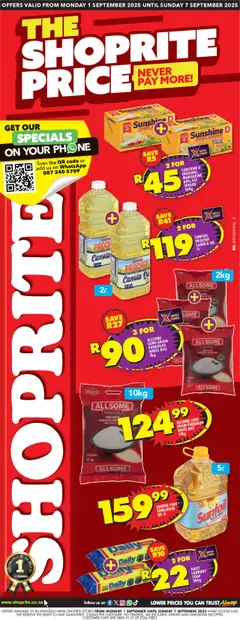 Shoprite specials catalogue – valid from 01.09.2025