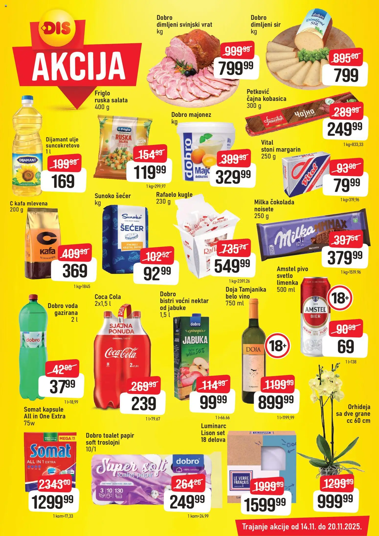 Super DIS katalog - važi od 14.11.2025 | Strana: 2 | Proizvode: Salata, Voda, Belo vino, Čokolada