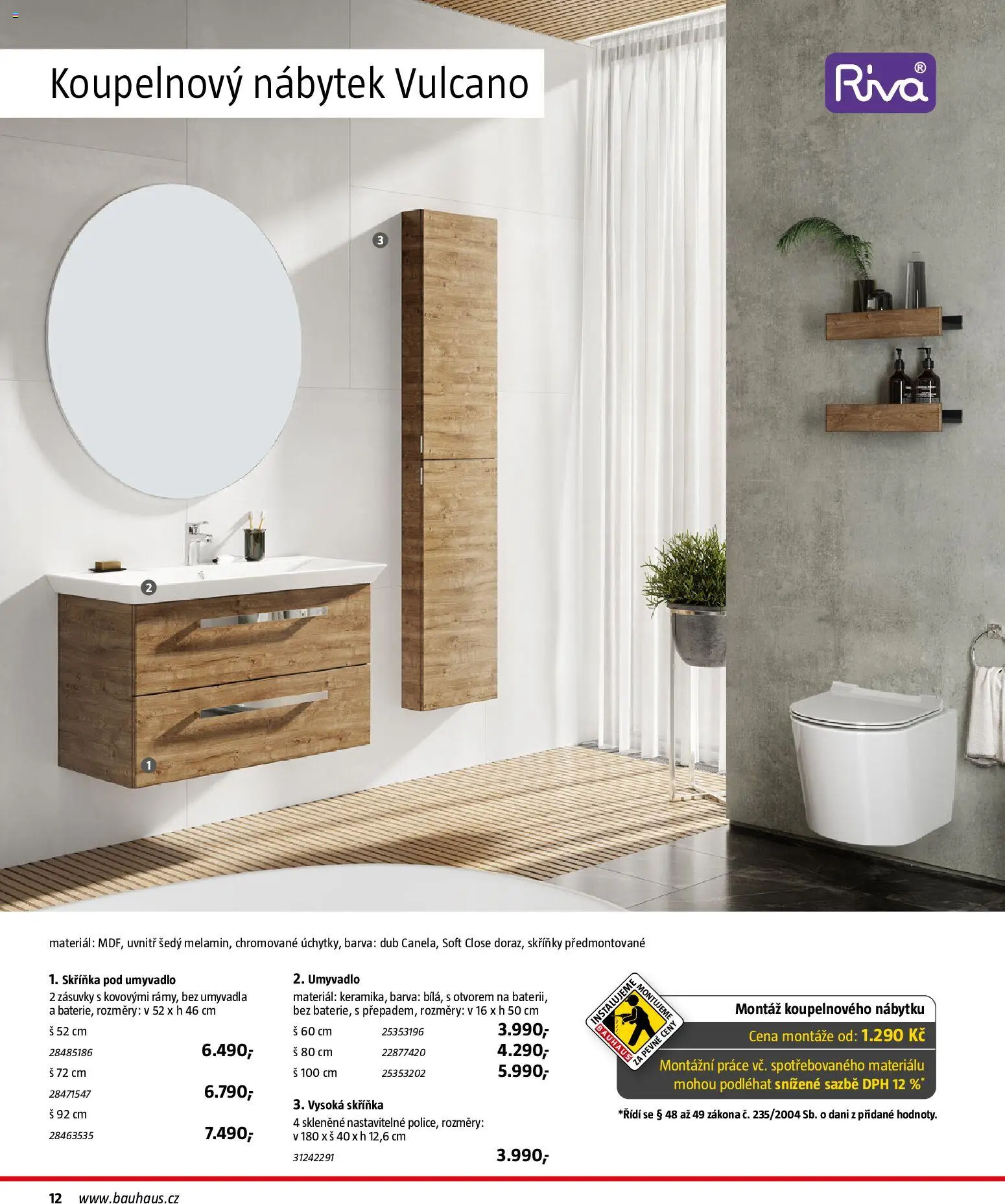 Bauhaus katalog Sanita od 03.11.2025 | Strana: 12 | Produkty: Skříňka pod umyvadlo, Koupelnový nábytek, Nábytek, Umyvadlo