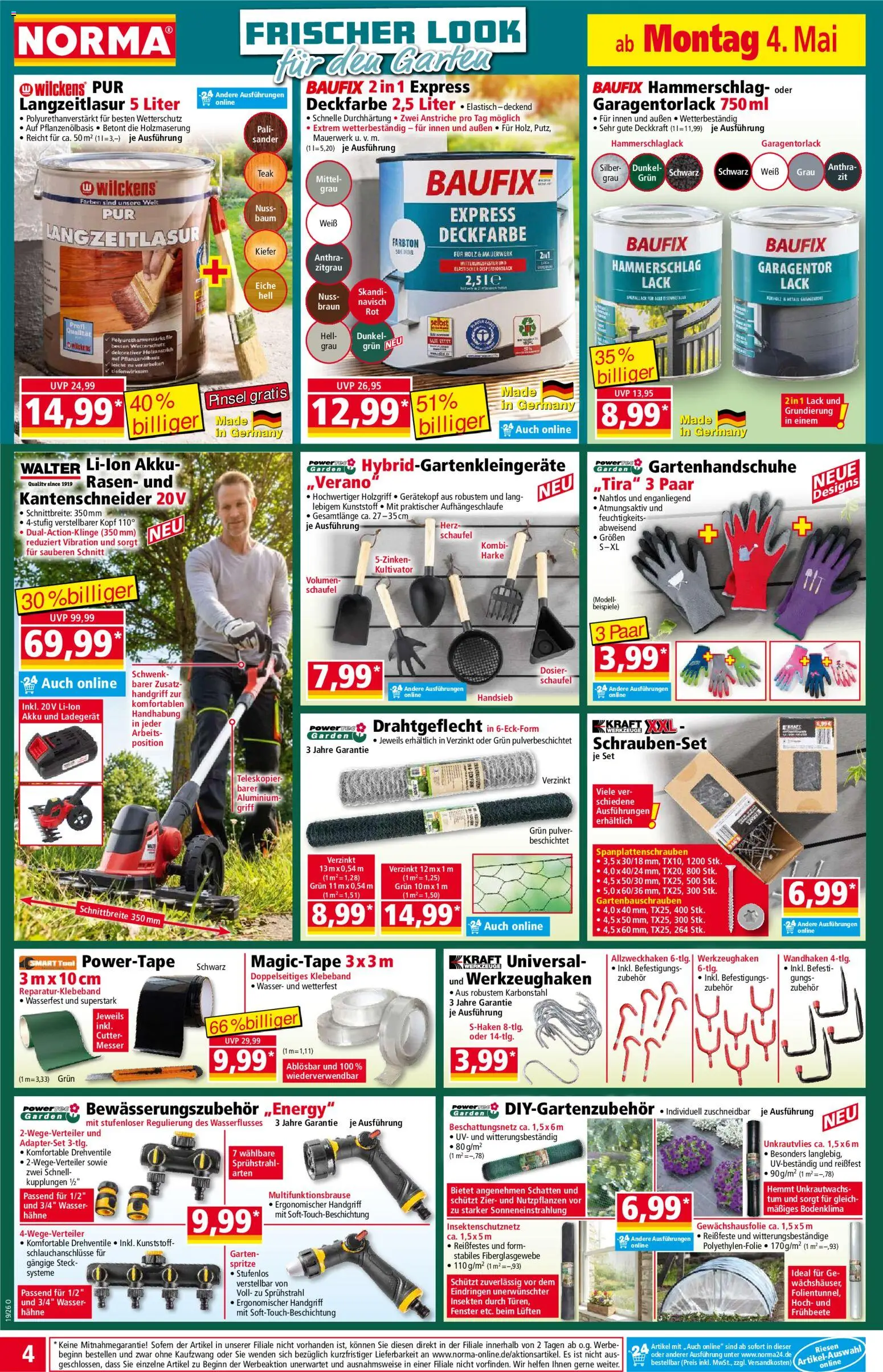 Norma Prospekt 	 – gültig ab 04.05.2026 | Seite: 4 | Produkte: Cutter, Pinsel, Wasser, Ladegerät