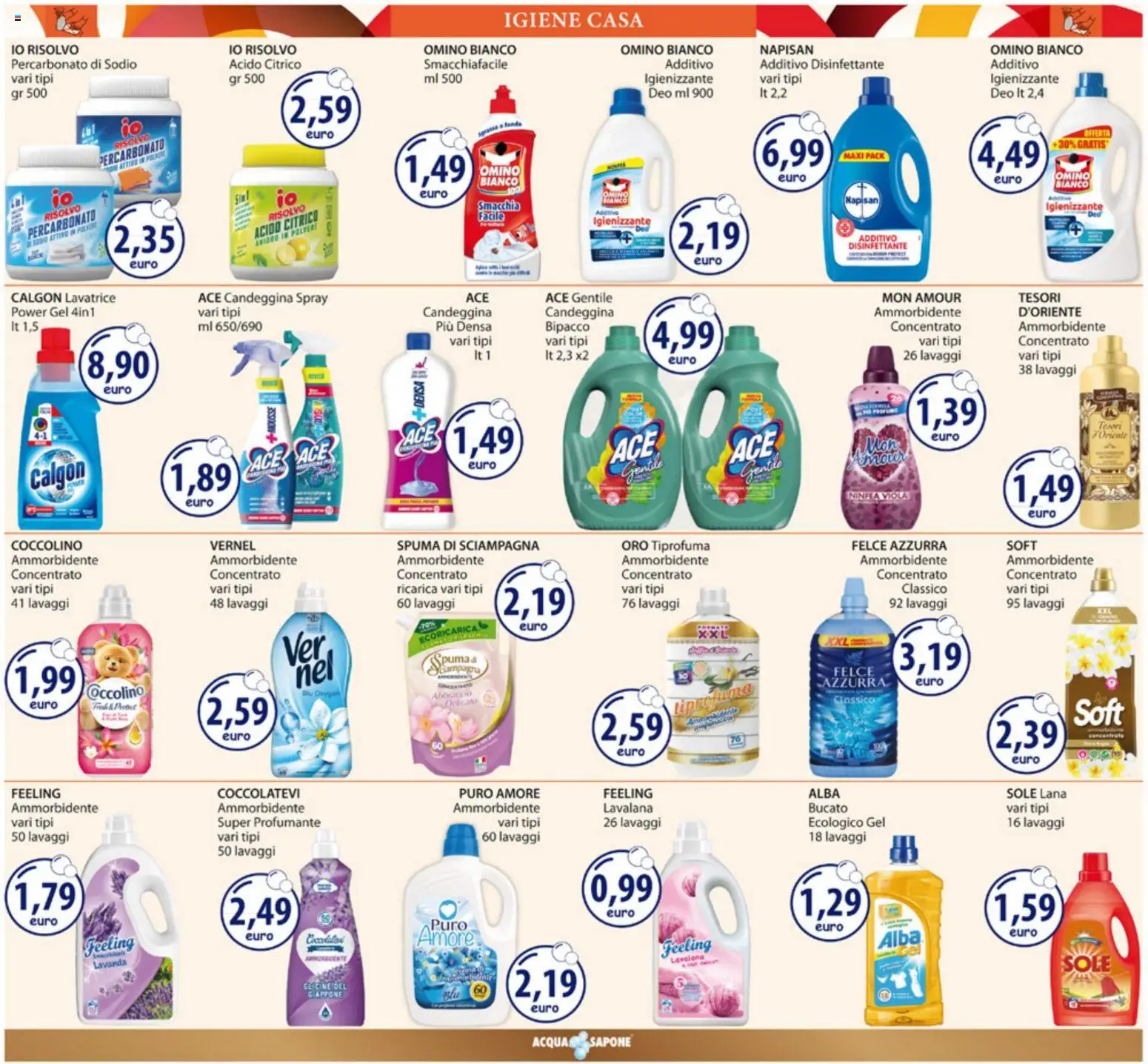 Volantino Acqua e Sapone del 29.12.2025 | Pagina: 19 | Prodotti: Ammorbidente, Candeggina, Lavatrice, Lavanda