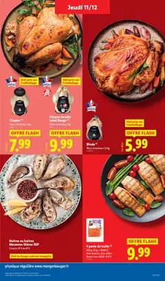 LIDL - Prévisualisation de 4 pavés de truite, 500 g (1 kg = 19,98 €) Avec peau et sans arêtes Nourri sans OGM <0,9% valide à partir de 11.12.2025 | Page: 7 | Produits: Chapon, Volaille, Huîtres