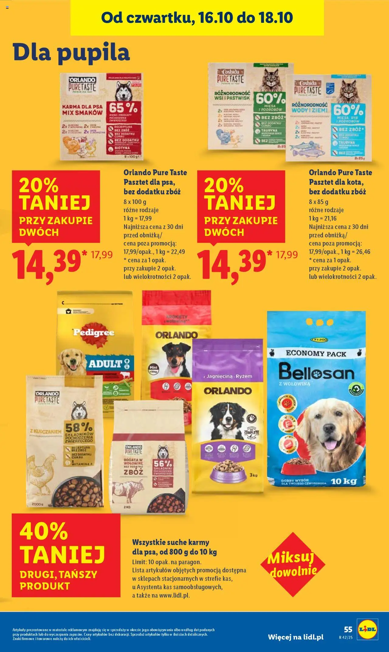 Lidl Gazetka od 16.10.2025 | Strona: 59 | Produkty: Krokiety, Pedigree, Karma dla psa, Wołowina