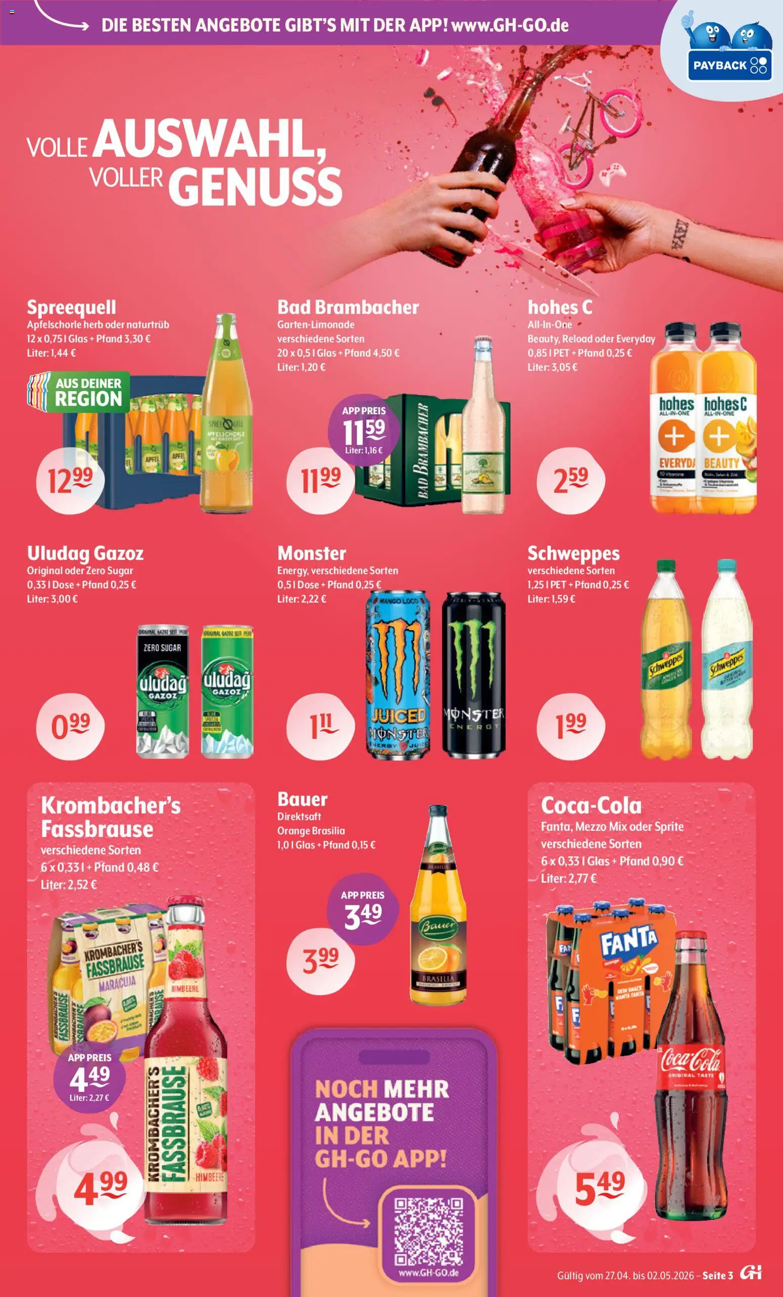 Getränke Hoffmann - Berlin – gültig ab 27.04.2026 | Seite: 3 | Produkte: Cola, Bad, Himbeere, Fassbrause