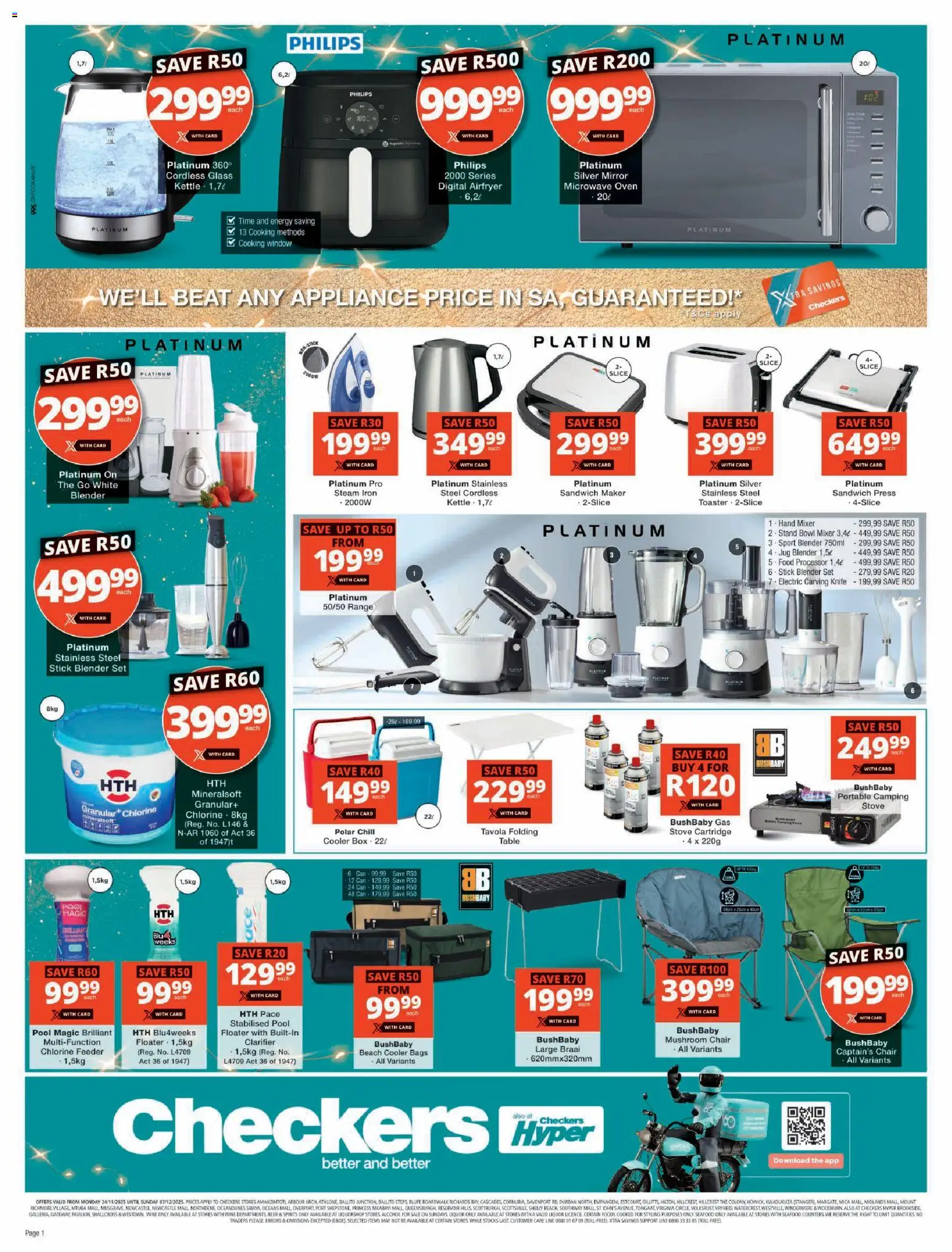 New Checkers catalogue – valid from 23.11.2025 | Page: 13 | Products: Stove, Bowl, Mirror, Beer