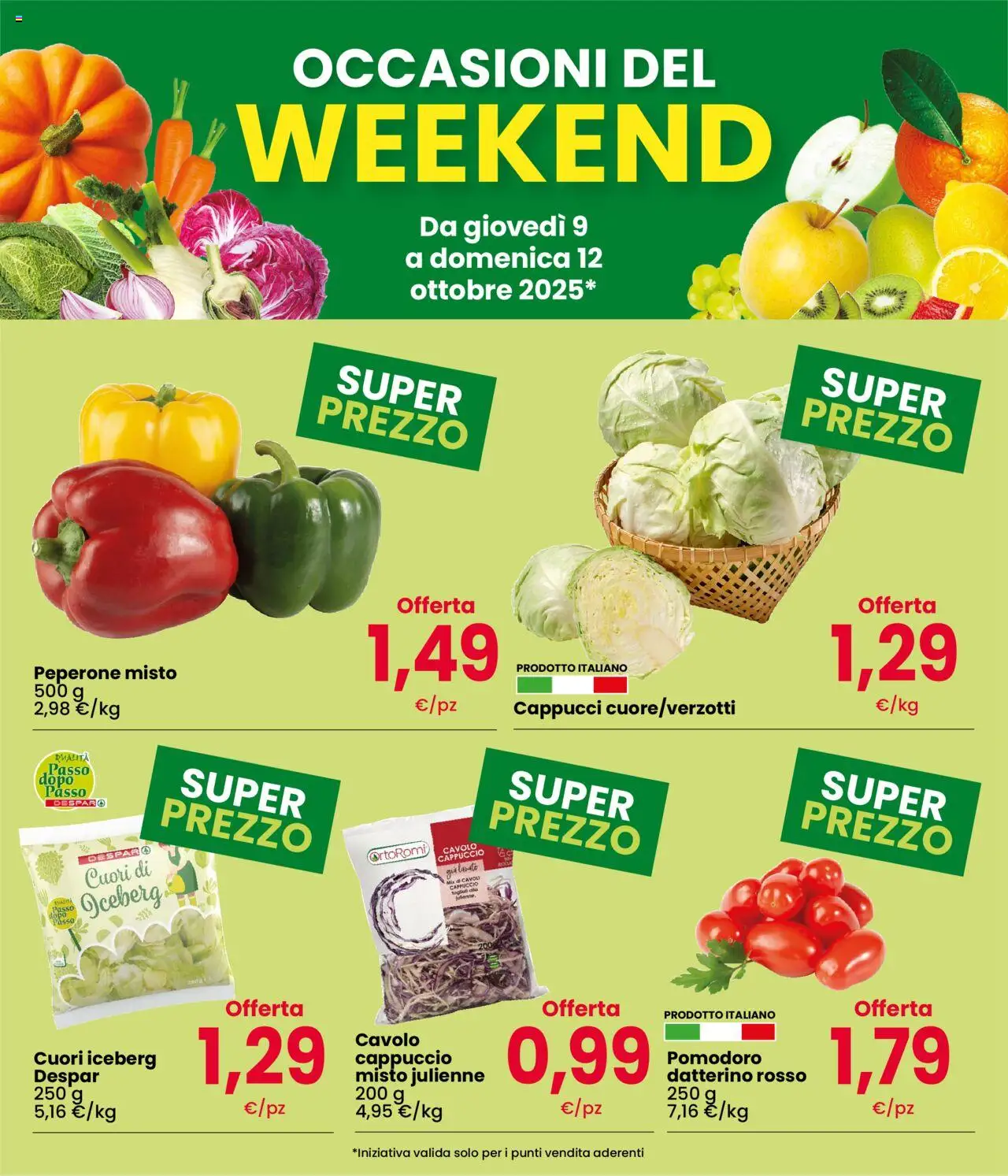Volantino Eurospar del 09.10.2025 | Pagina: 3 | Prodotti: Pomodoro, Cavolo, Cappuccio