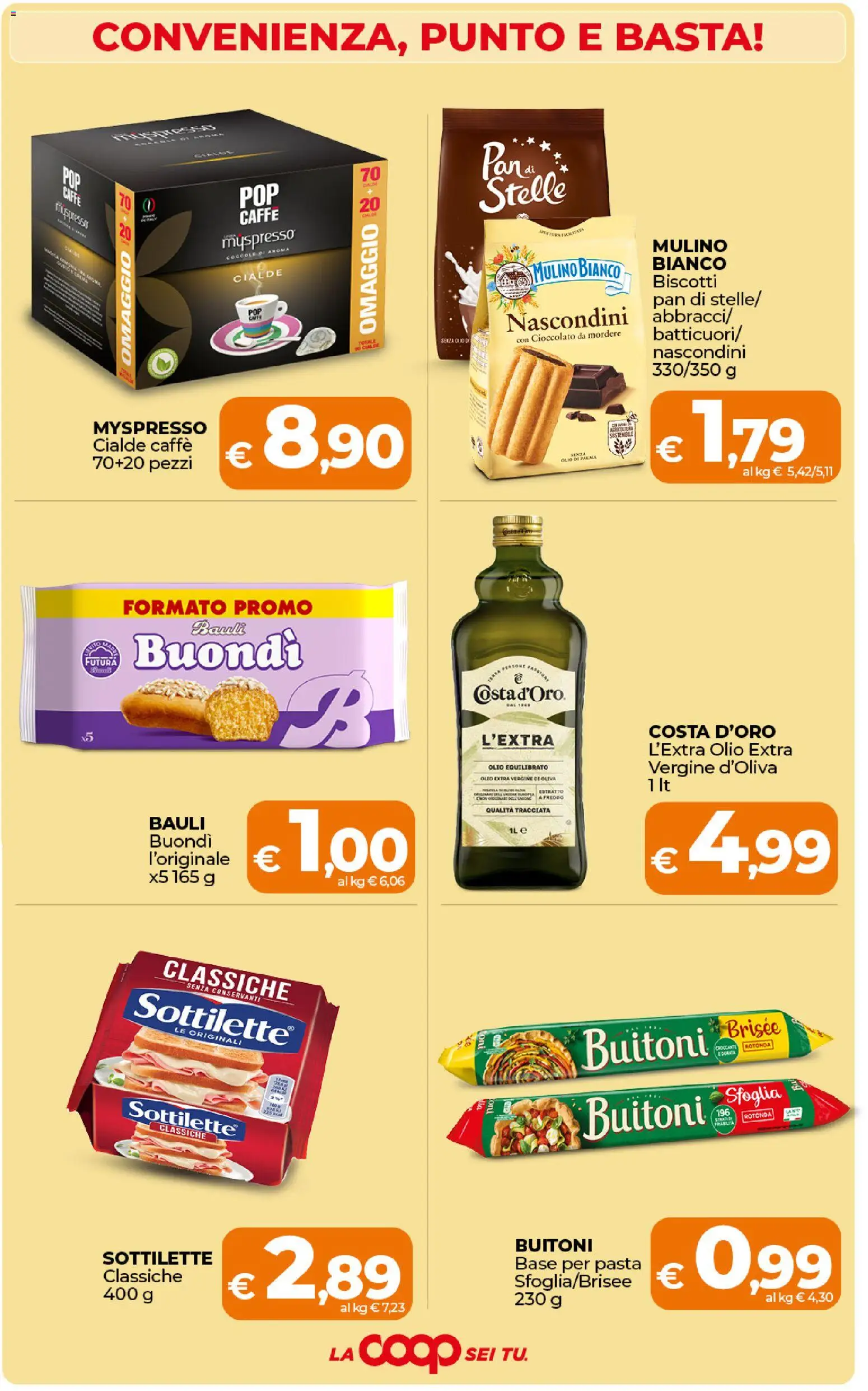 Volantino Ipercoop del 17.01.2026 | Pagina: 2 | Prodotti: Caffè, Biscotti, Pasta, Olio extra vergine