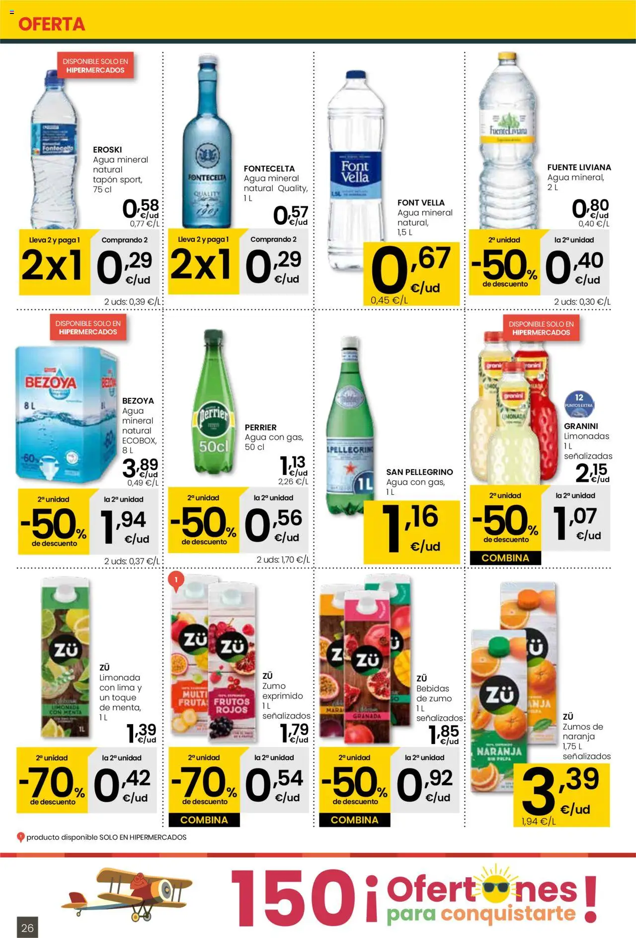Eroski - Para conquistarte │ válido desde el 12.06.2025 | Página: 26 | Productos: Lima, Ροζ πιπέρι, Limonada, Agua mineral