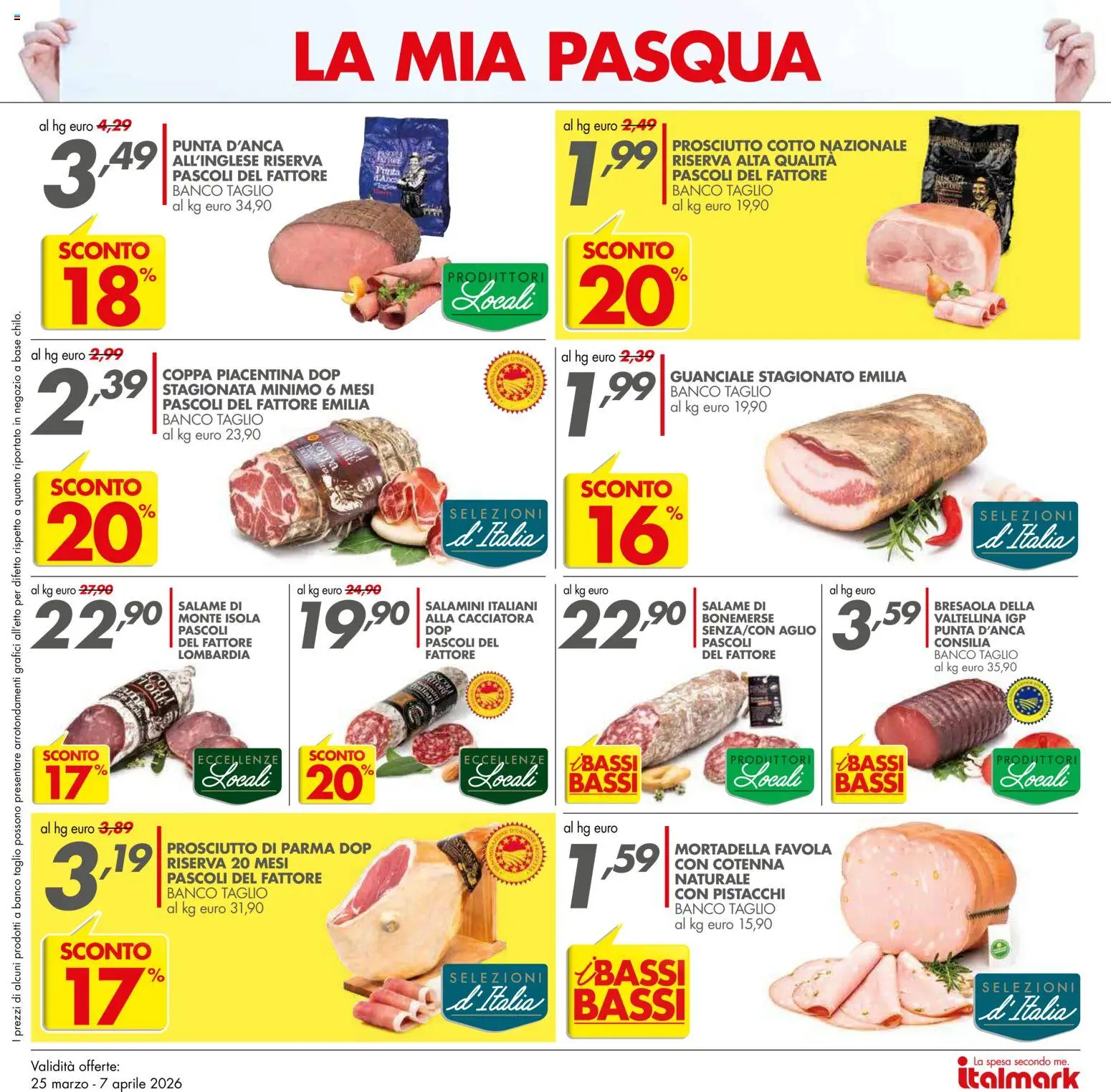 Volantino Italmark del 25.03.2026 | Pagina: 10 | Prodotti: Salame, Bresaola, Aglio, Mortadella