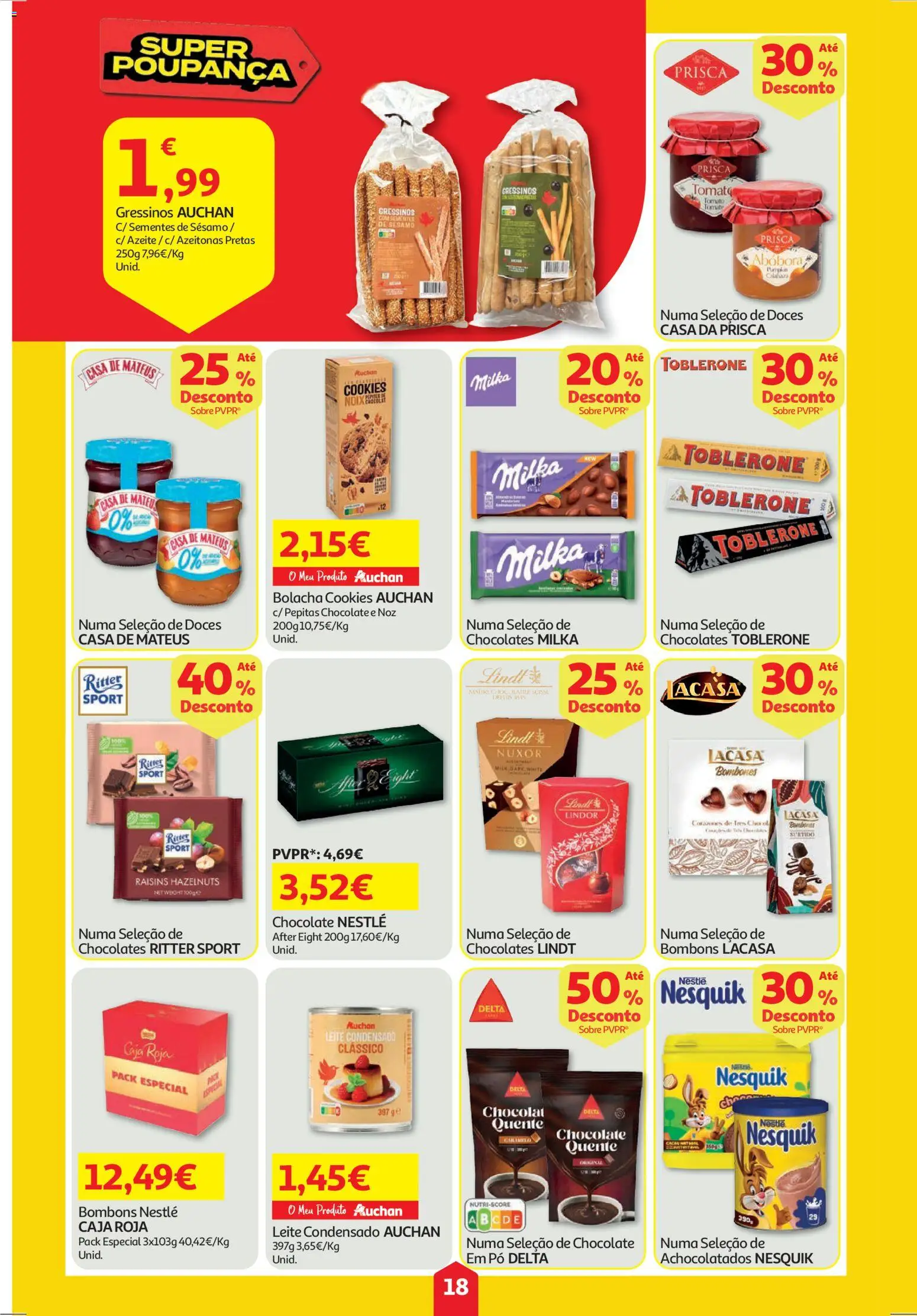 Auchan folheto │ válido de 23.10.2025 | Página: 18 | Produtos: Leite condensado, Leite, Chocolate, Tomate