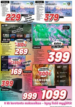 Veikon Kone - Verkkolehti - Veikon Kone – voimassa 08.09.2025 alkaen | Sivu: 4 | Tuotteet: Audio, Näyttö, TV, Televisio