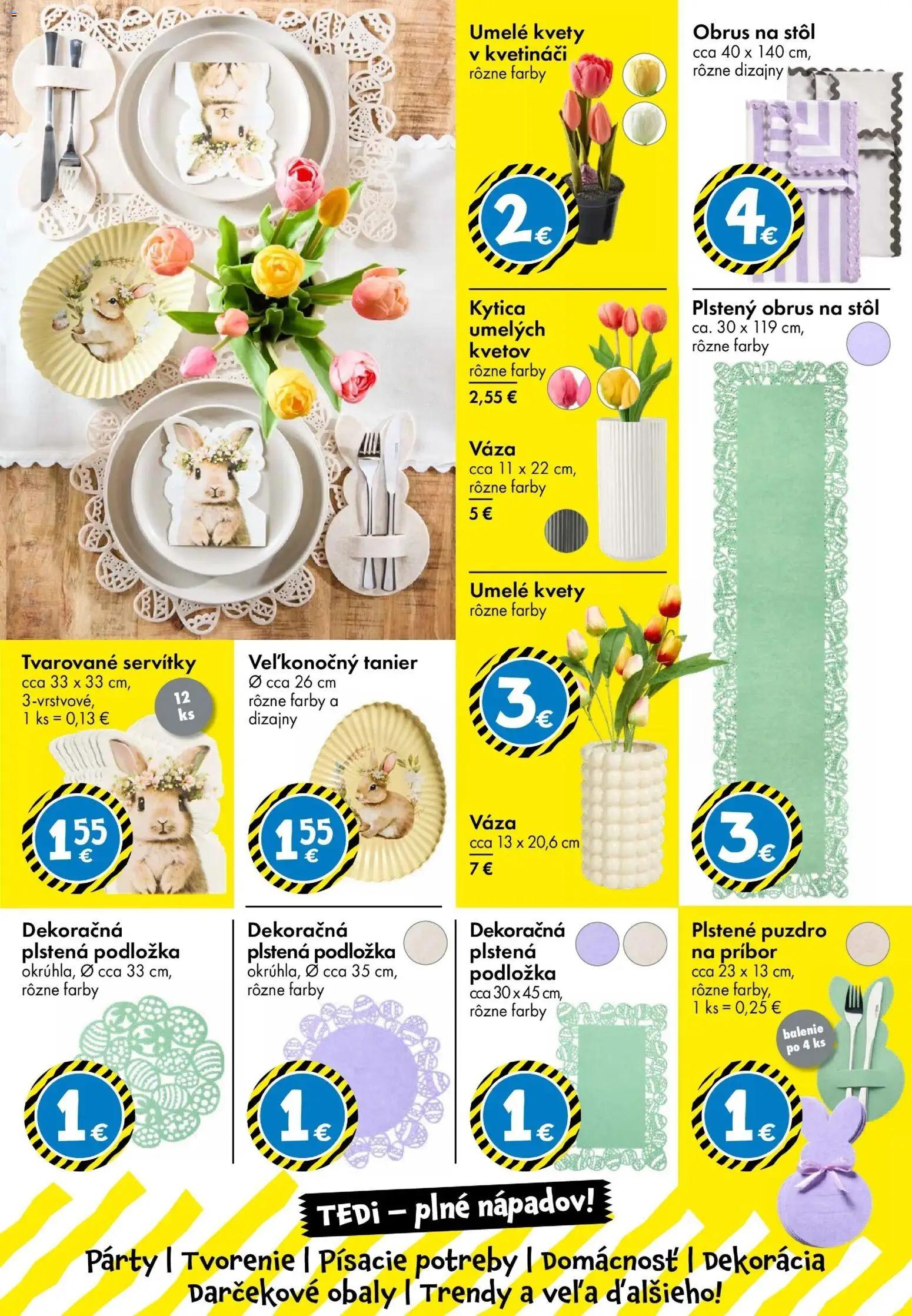 Nové TEDi akcie – leták je platný od 13.03.2026 | Strana: 6 | Produkty: Stôl, Kvety, Puzdro
