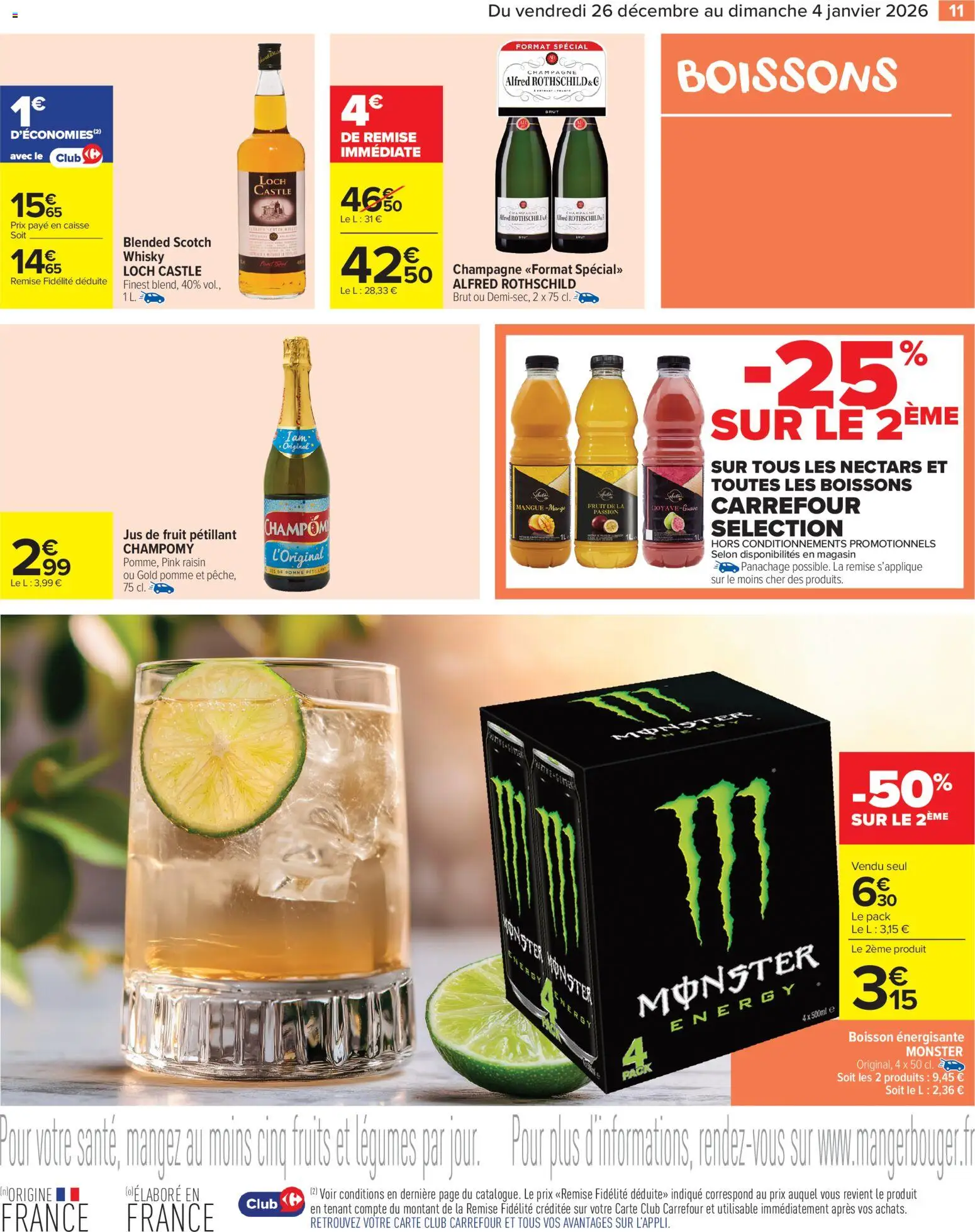 {H1} | Page: 13 | Produits: Fruit de la passion, Champomy, Champagne, Boisson énergisante