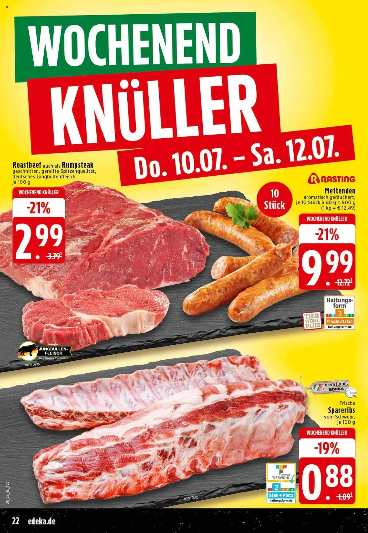 Edeka prospekt Westerkappeln	 - gültig ab dem 06.07.2025 | Seite: 22 | Produkte: Rumpsteak, Roastbeef, Steak, Fleisch
