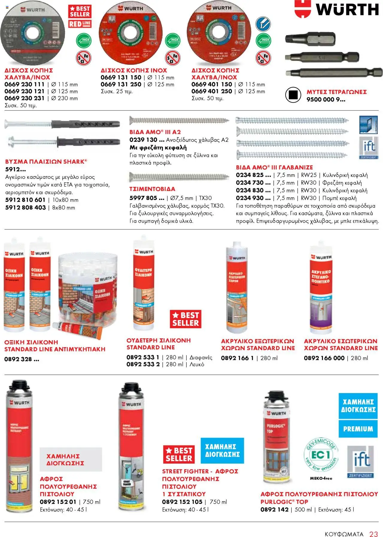 WURTH - Construction – σε ισχύ από 01.10.2025 | Σελίδα: 23