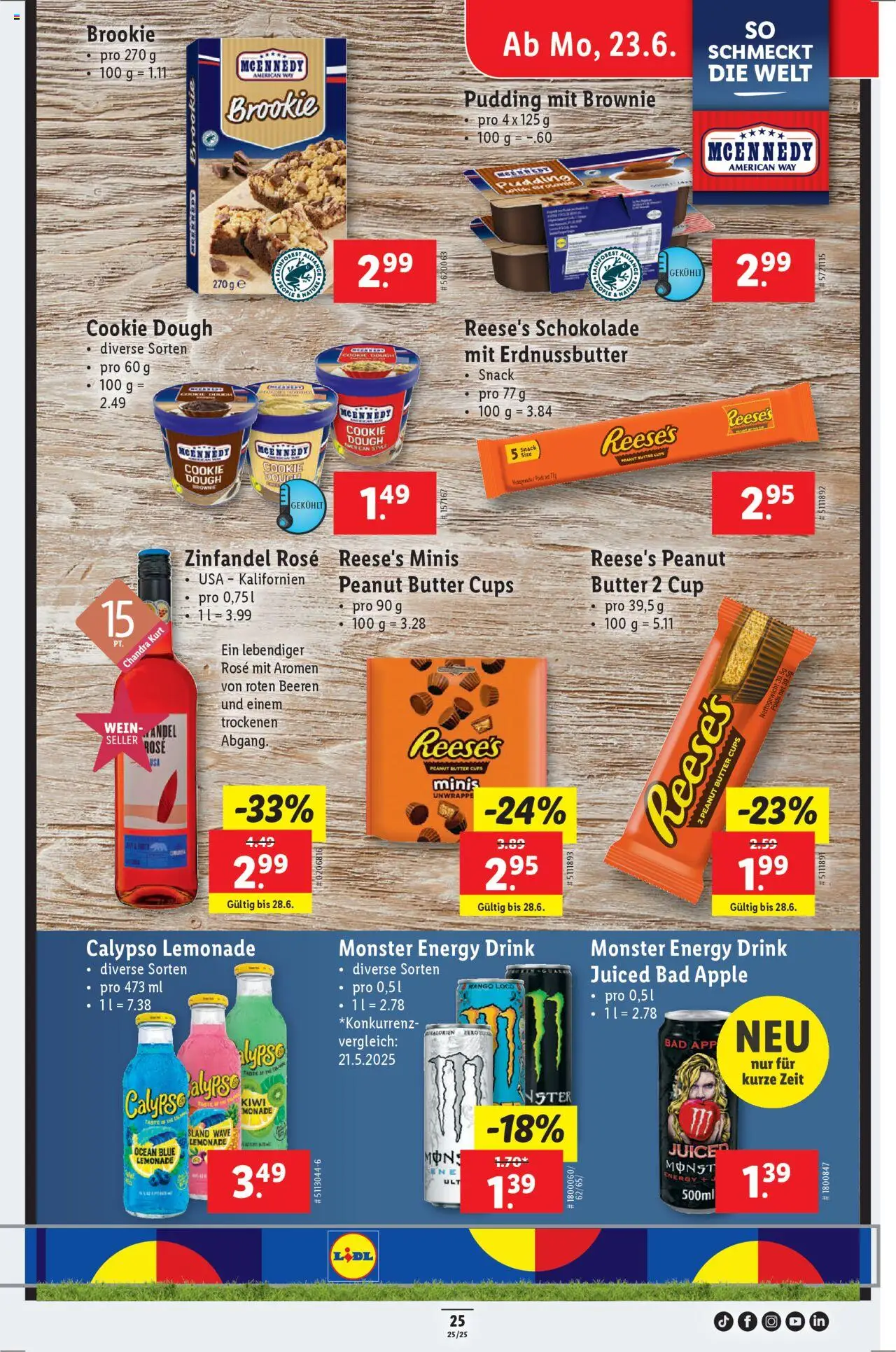 Lidl Aktionen ab 19.06.2025 | Seite: 25 | Produkte: Bad, Schokolade, Wein, Mango