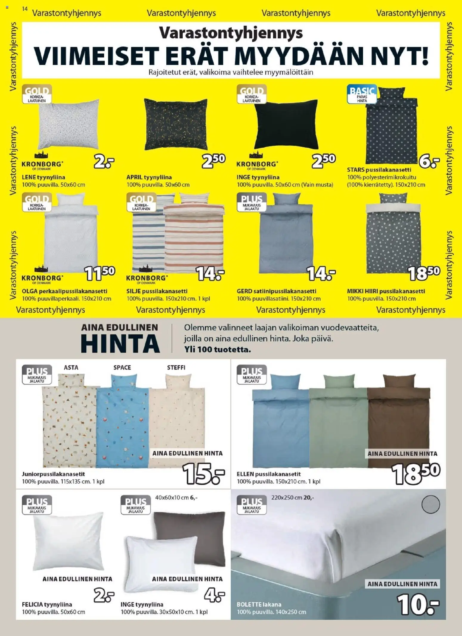 JYSK tarjoukset – voimassa 25.12.2025 alkaen | Sivu: 14 | Tuotteet: Pussilakanasetti, Lakana, Hiiri, Tyynyliina
