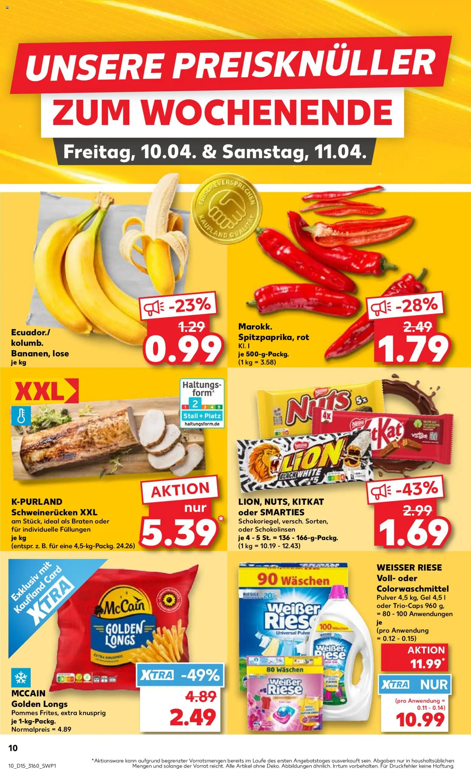 Kaufland Prospekt Berlin	 – gültig ab 09.04.2026 | Seite: 10 | Produkte: Smarties, McCain, Chili, Schweinerucken