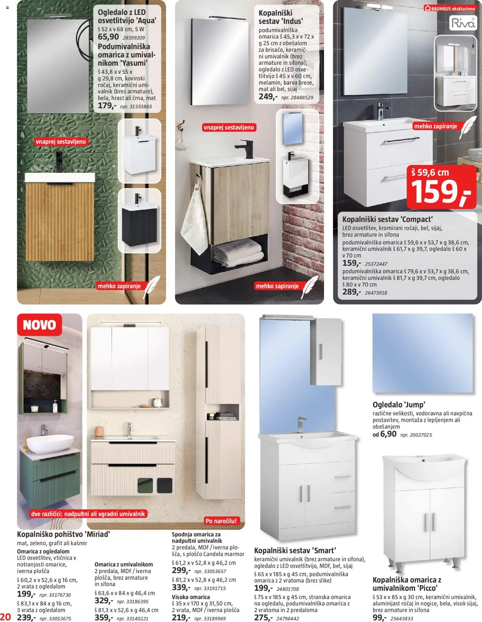 Novi Bauhaus katalog ponudbe – veljaven od 27.11.2025 | Stran: 20 | Izdelki: Ogledalo, Barva, Vrata, Omarica