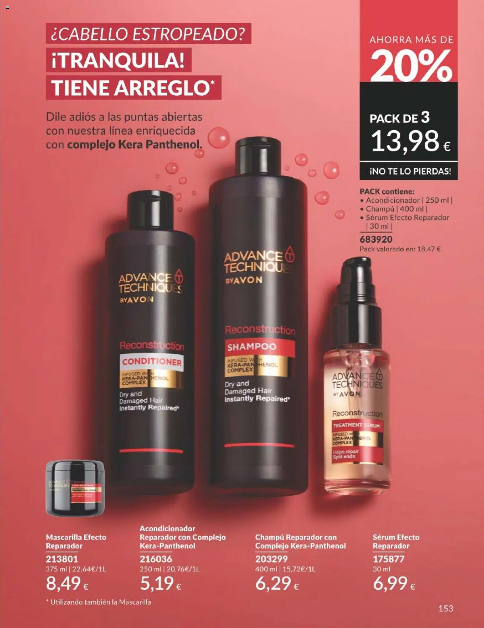 Catálogo AVON campaña 1 │ válido desde el 01.01.2026 | Página: 153 | Productos: Champú, Acondicionador, Sérum, Té